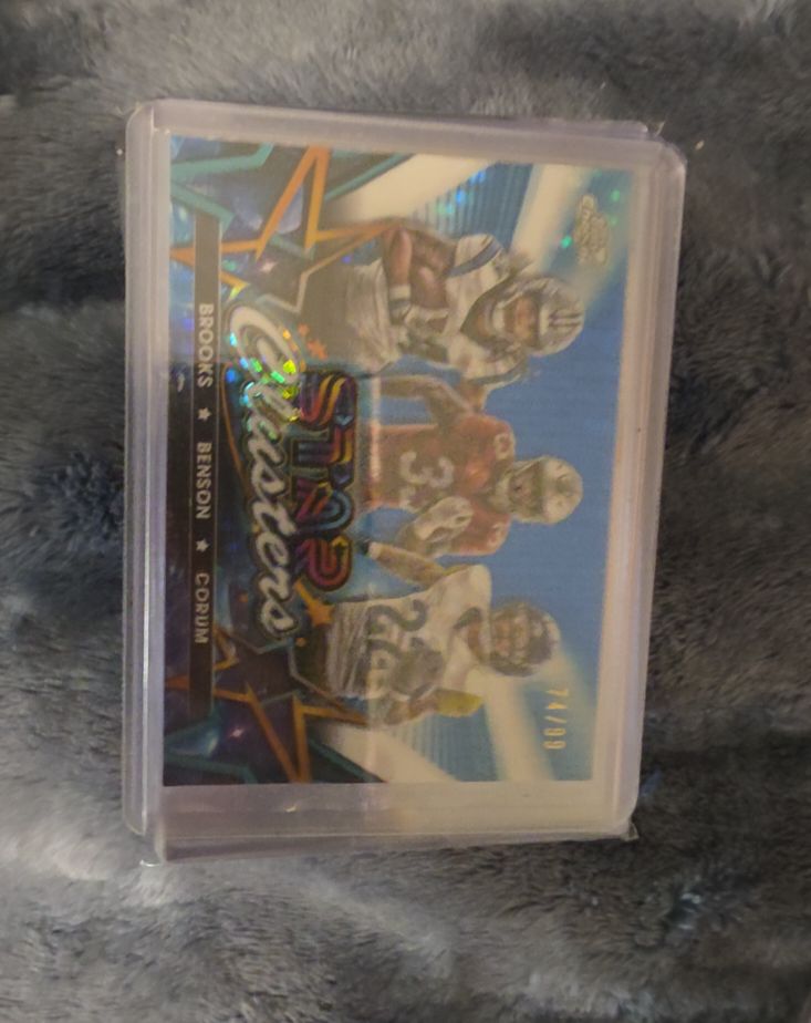 2024 Topps Chrome Cosmic #SCL-7 Blake Corum / Jonathon Brooks / Trey Benson — front