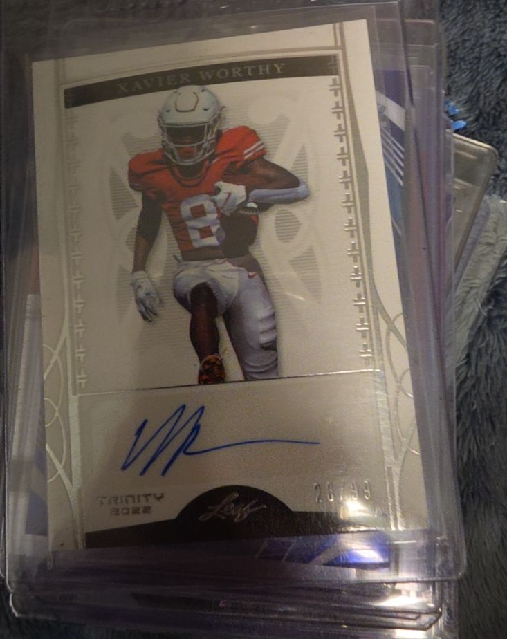 2022 Leaf Trinity #BA-XW1 Xavier Worthy Autograph — front