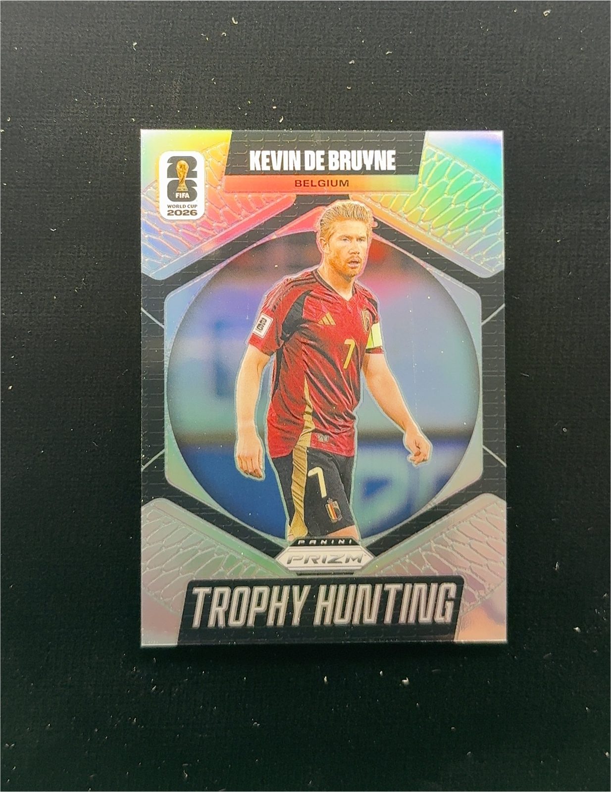 2026 Panini Prizm FIFA World Cup Trophy Hunting Kevin De Bruyne — front