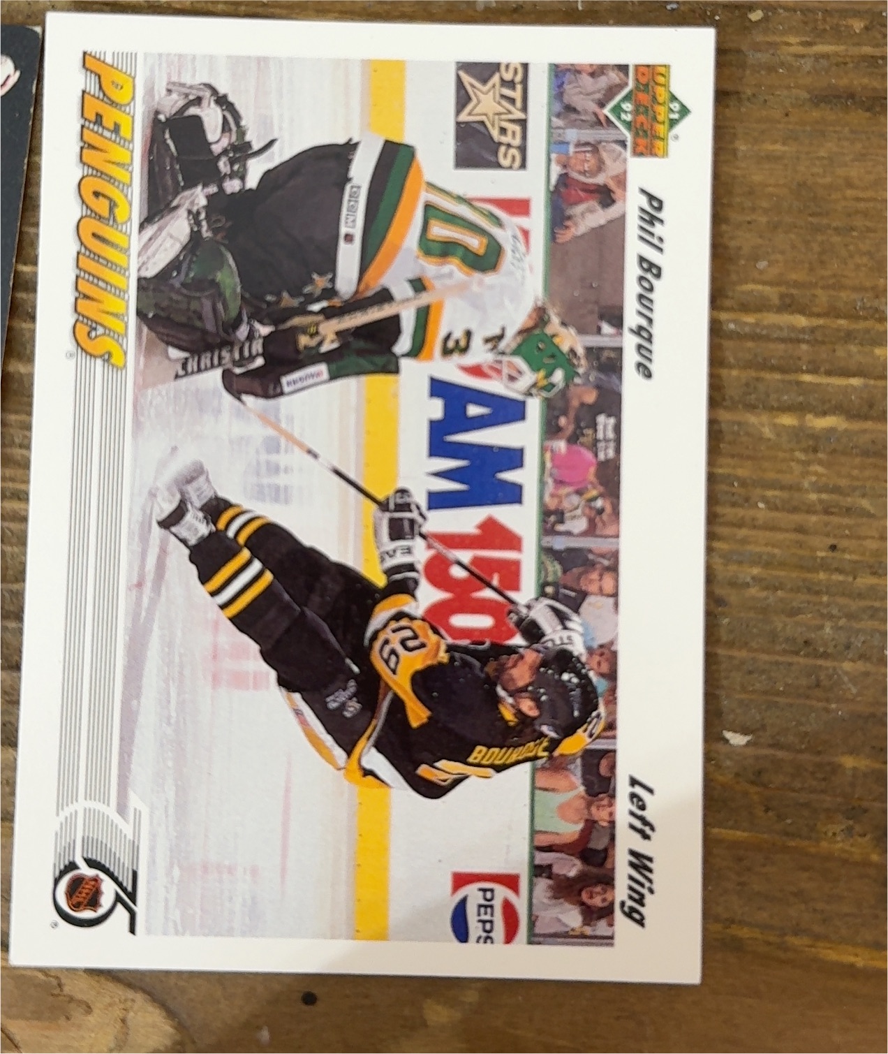 1991 Pepsi Pittsburgh Penguins Phil Bourque — front