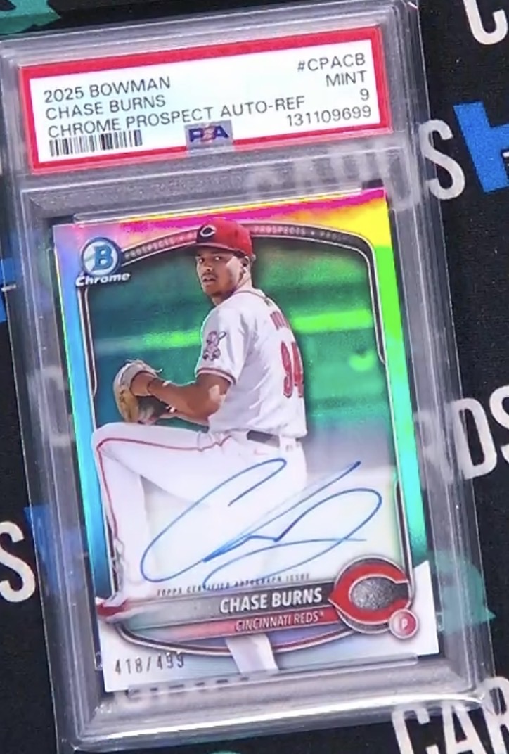 2025 Bowman Chrome Prospect Autographs #CPACB Chase Burns — front