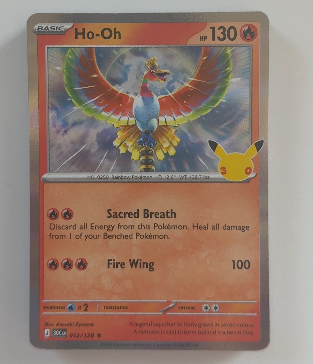 2026 Pokémon 30th Anniversary #012 Ho-Oh — front