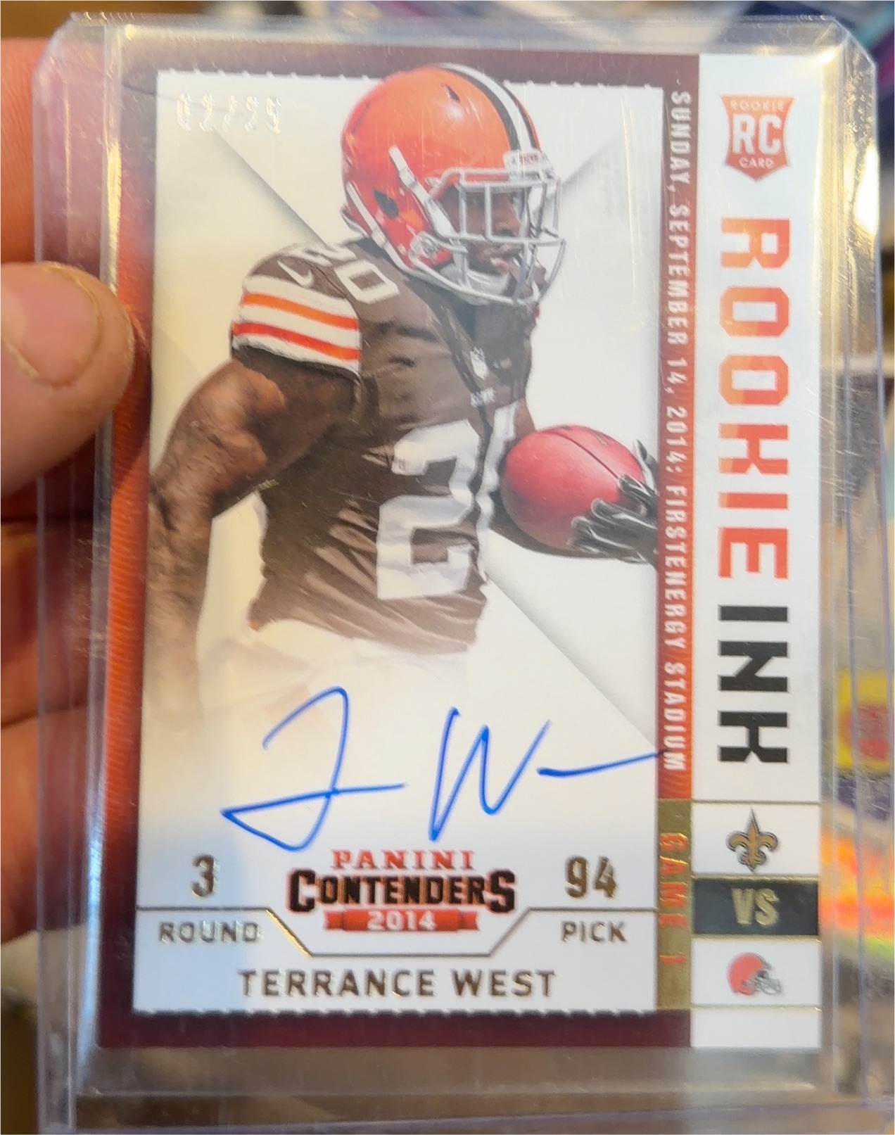 2014 Panini Contenders Rookie Ink Terrance West — front