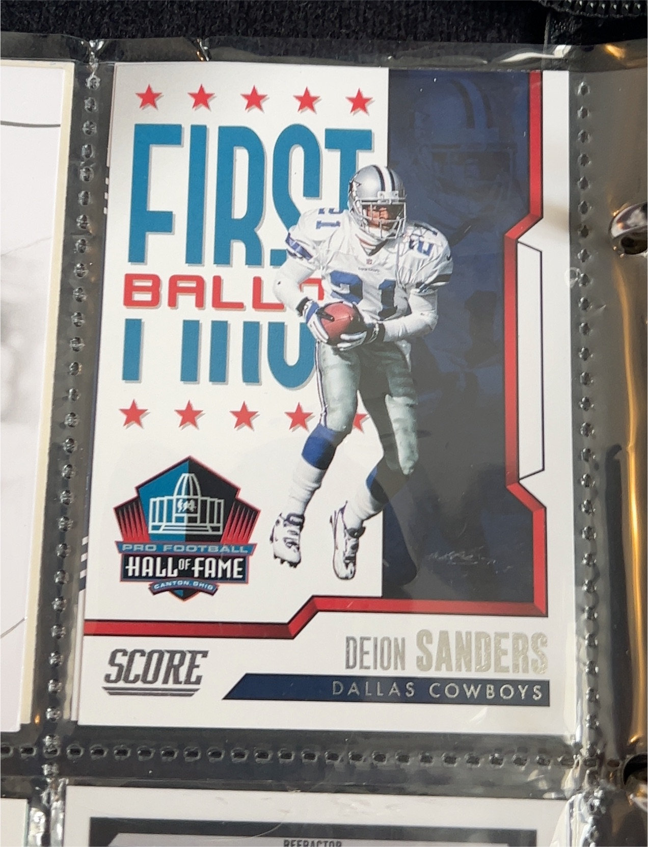 2014 Score First Ballot #FB-DS Deion Sanders — front