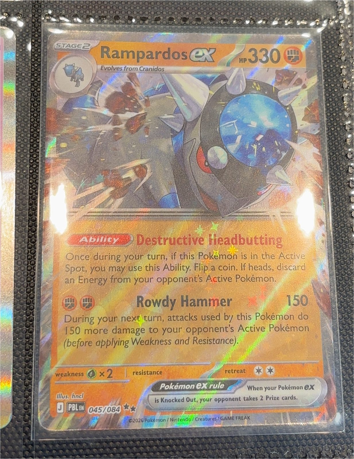 2026 Pokémon #045 Rampardos ex — front