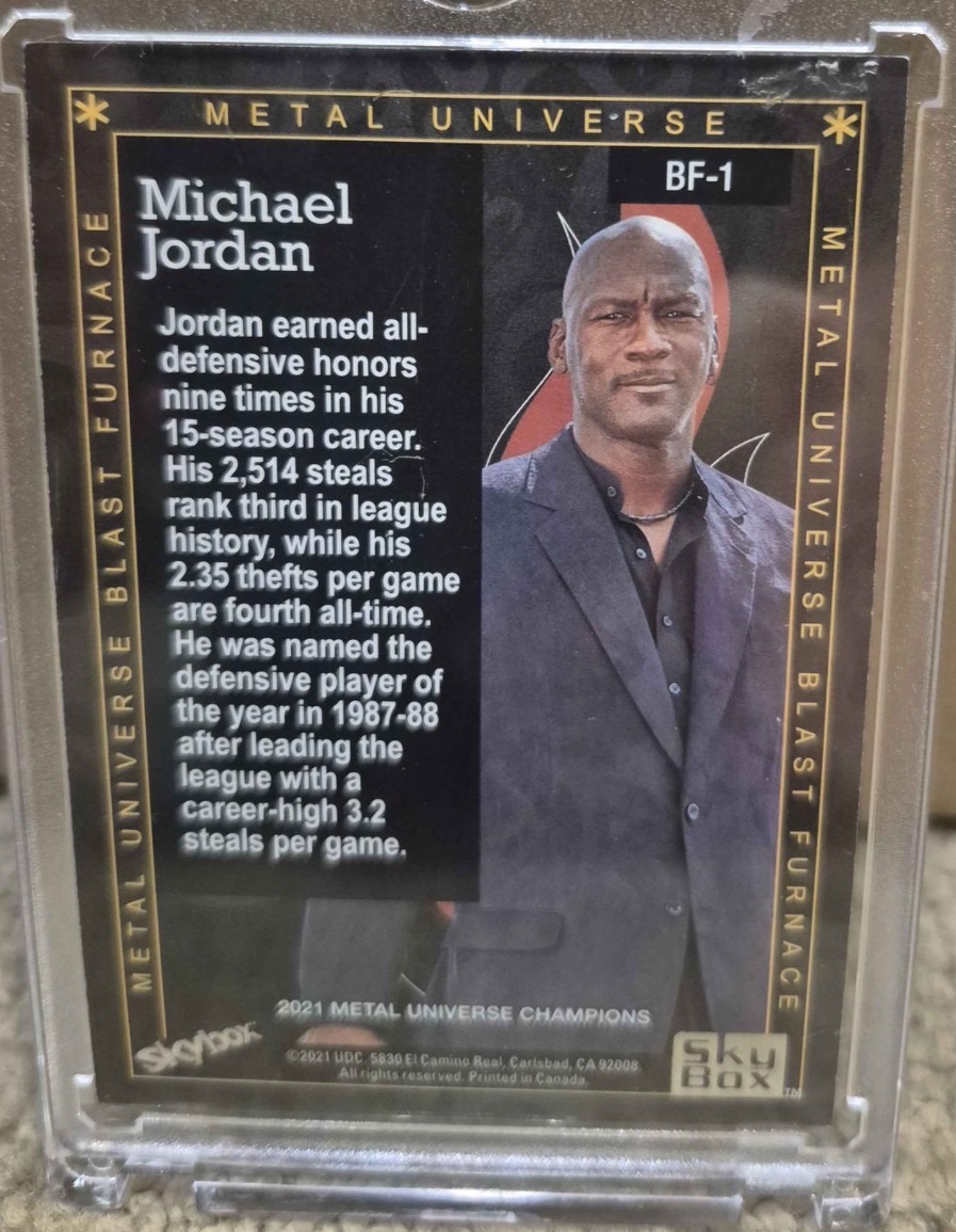 2021 Skybox Metal Universe Champions Blast Furnace BF-1 Michael Jordan — front