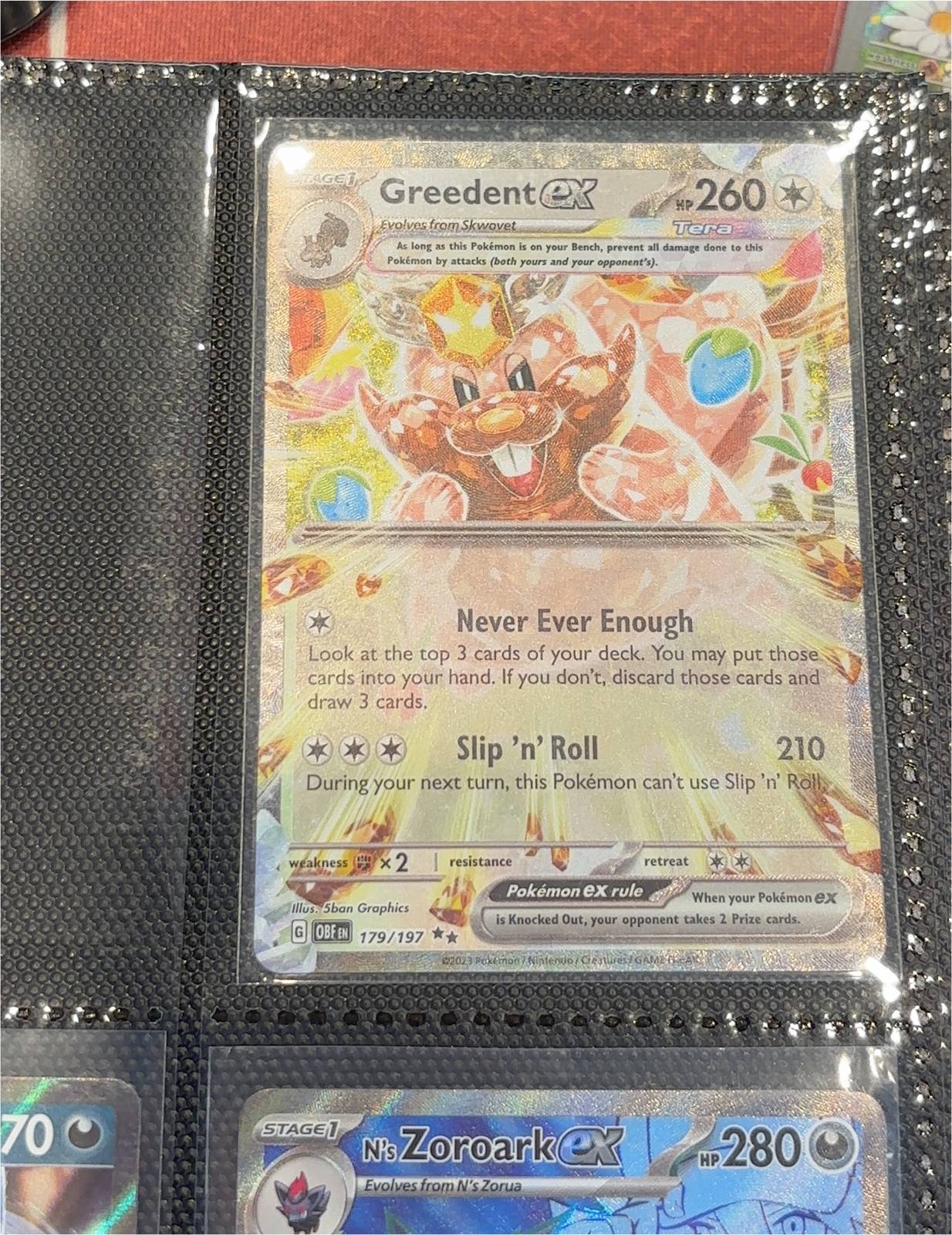 2023 Pokémon Obsidian Flames #179 Greedent ex — front