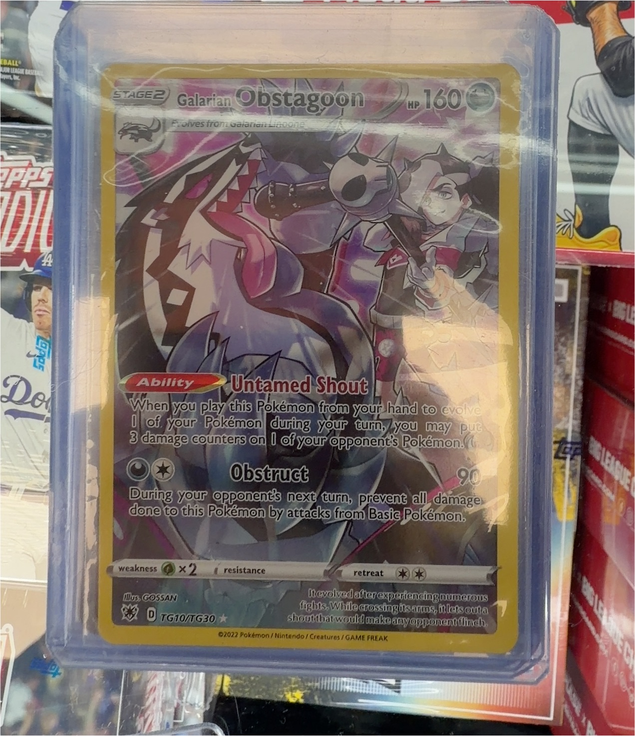 2022 Pokémon Lost Origin Trainer Gallery #TG10 Galarian Obstagoon — front