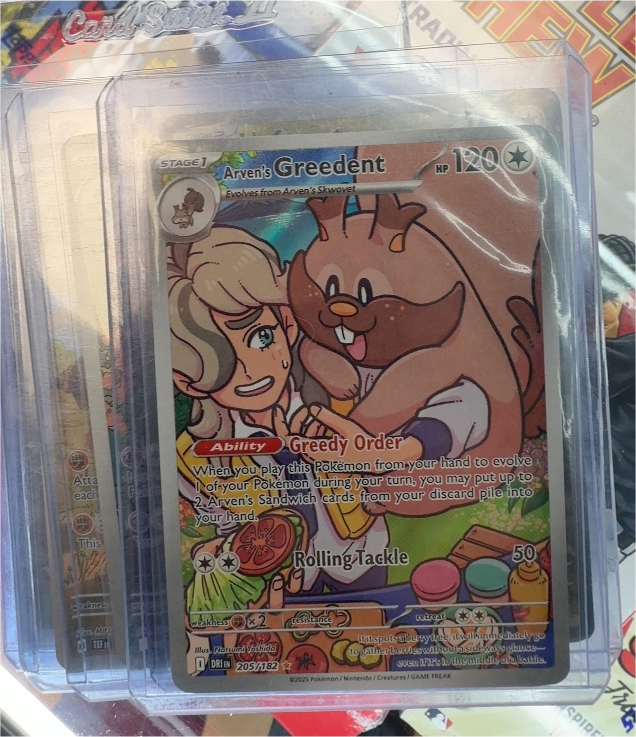 2025 Pokémon #205 Arven's Greedent — front