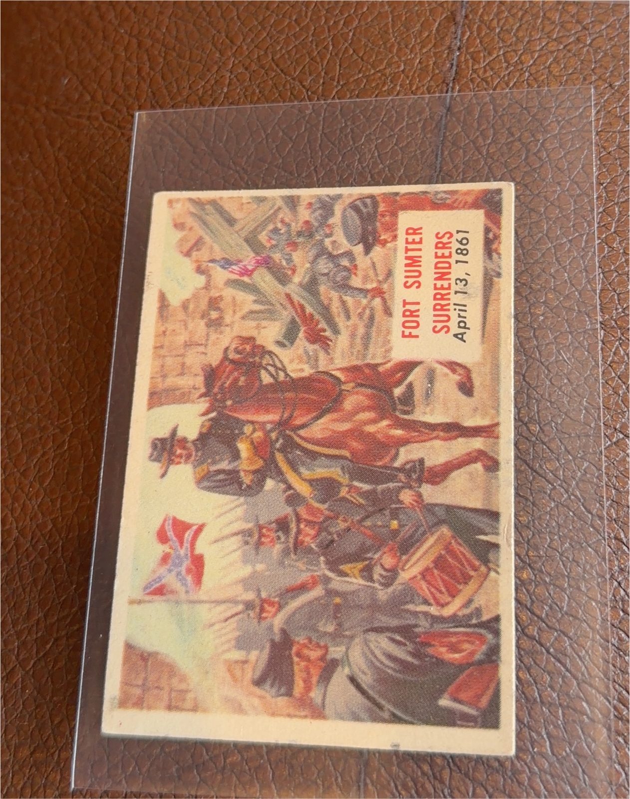 1962 Topps Civil War News #1 Fort Sumter Surrenders — front