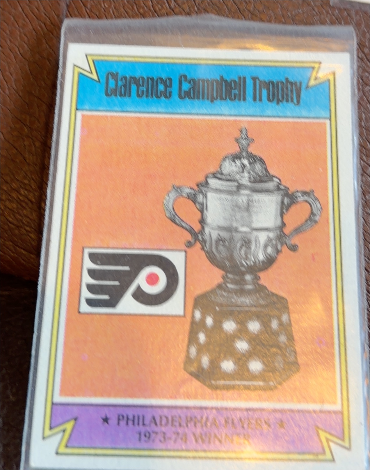 1974-75 Topps Clarence Campbell Trophy Philadelphia Flyers — front