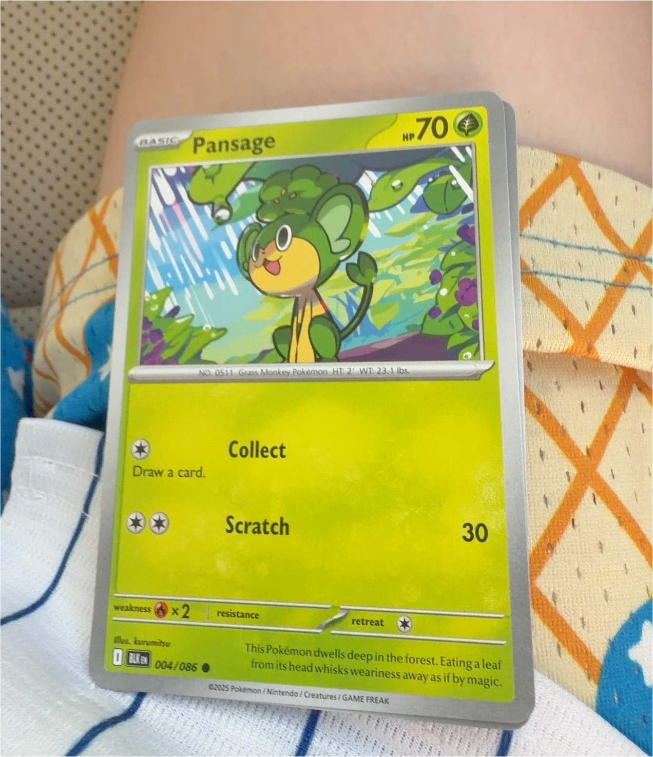 2025 Pokémon Black Bolt #004 Pansage — front
