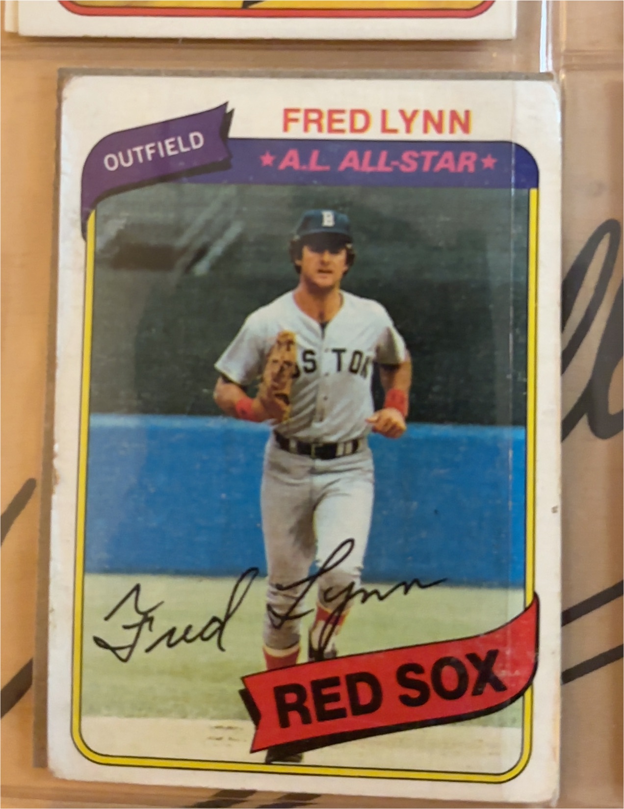 1977 Boston Red Sox Team Issue Fred Lynn — front