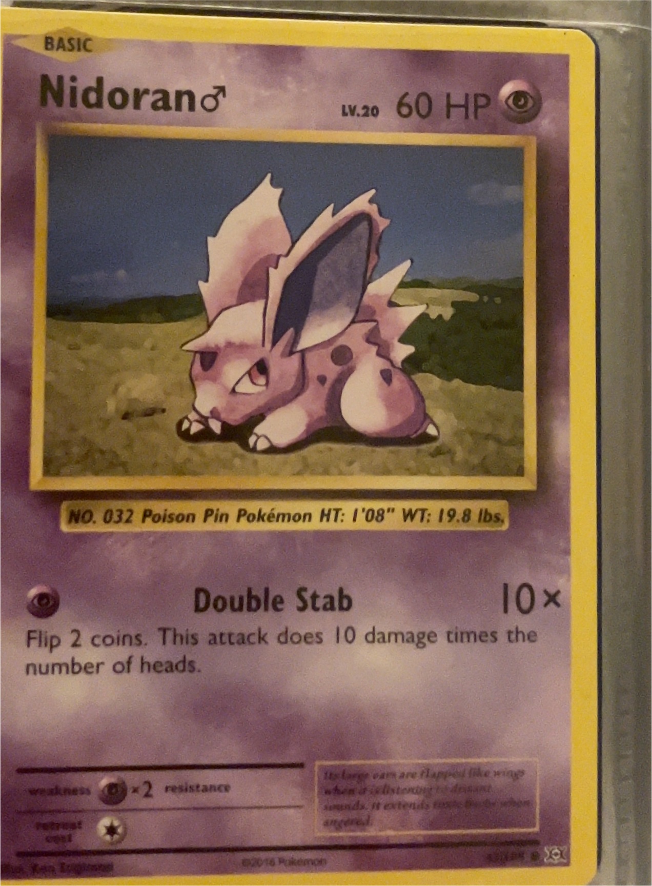 2000 Pokémon Base Set 2 #57 Nidoran♂ — front