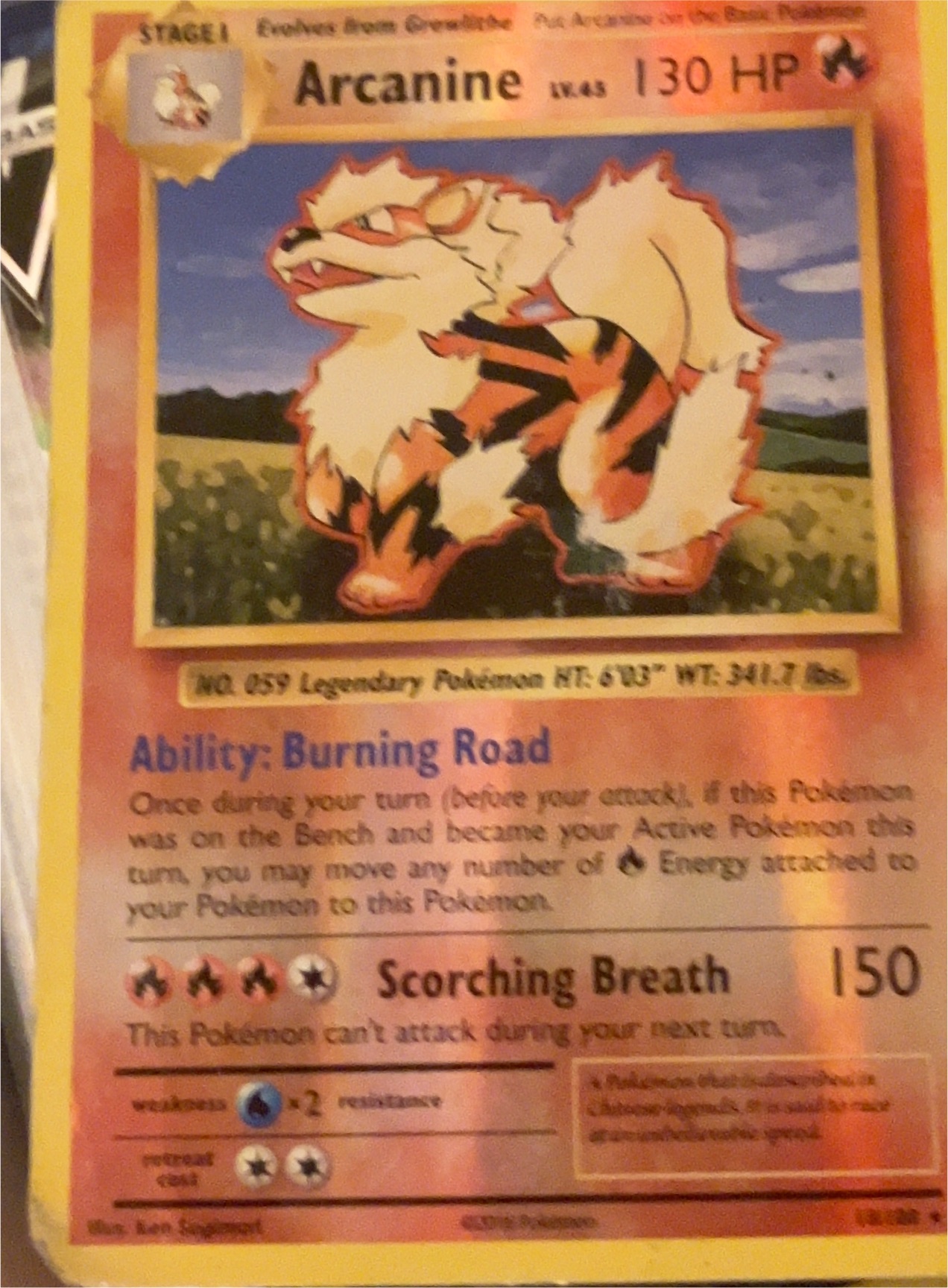2017 Pokémon Sun & Moon—Burning Shadows #24 Arcanine — front
