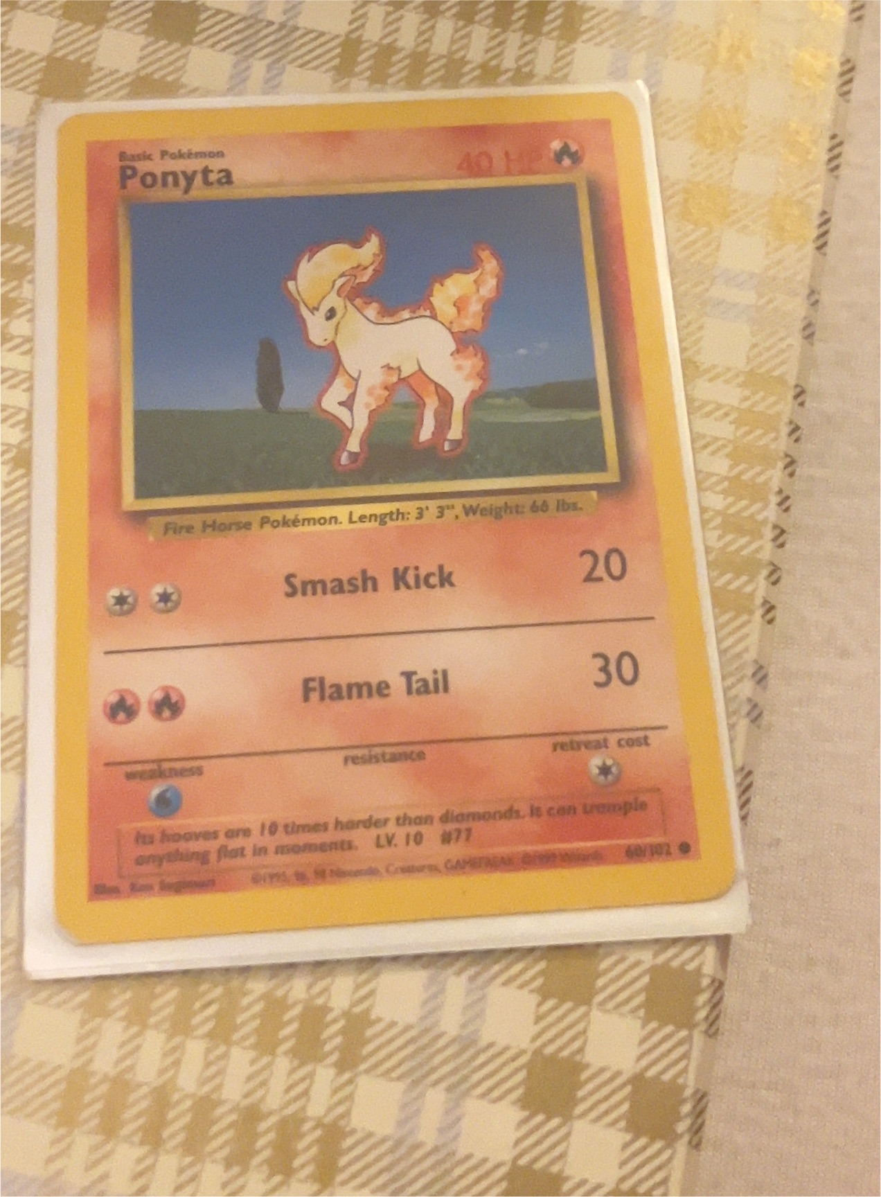 1999 Pokémon Base Set #60 Ponyta — front