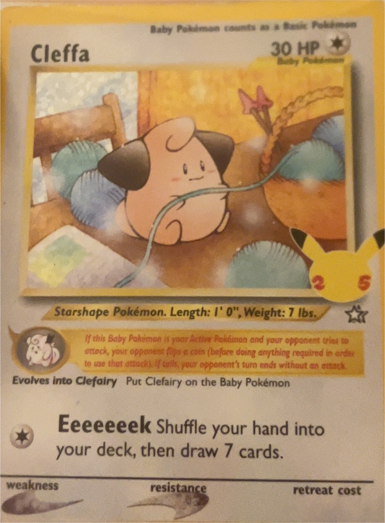 2000 Pokémon Neo Genesis #20 Cleffa — front