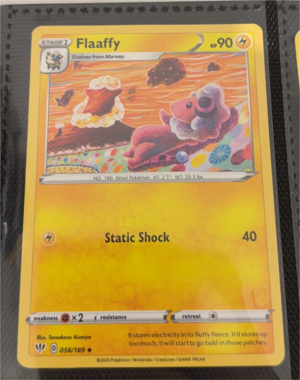 2020 Pokémon Sword & Shield #056 Flaaffy — front