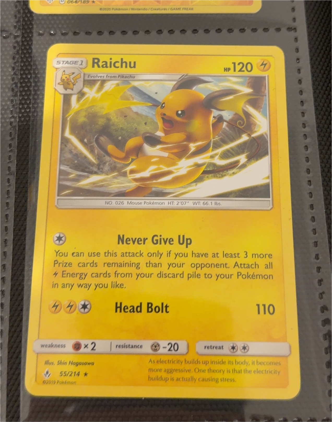 2019 Pokémon Sun & Moon—Unbroken Bonds #55 Raichu — front