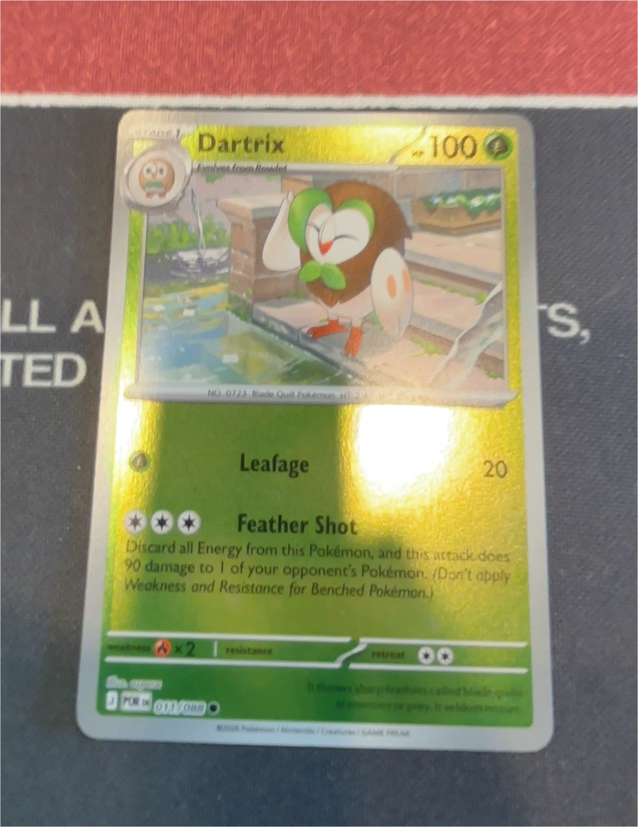 2017 Pokémon Sun & Moon #9 Dartrix — front