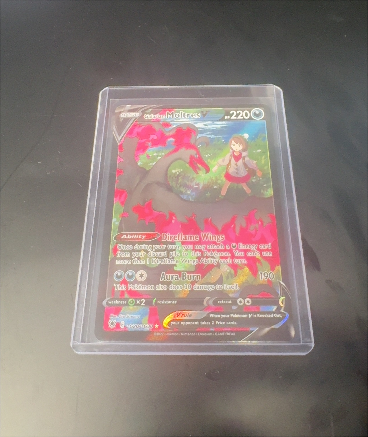 2022 Pokémon Astral Radiance Trainer Gallery #TG20 Galarian Moltres V — front