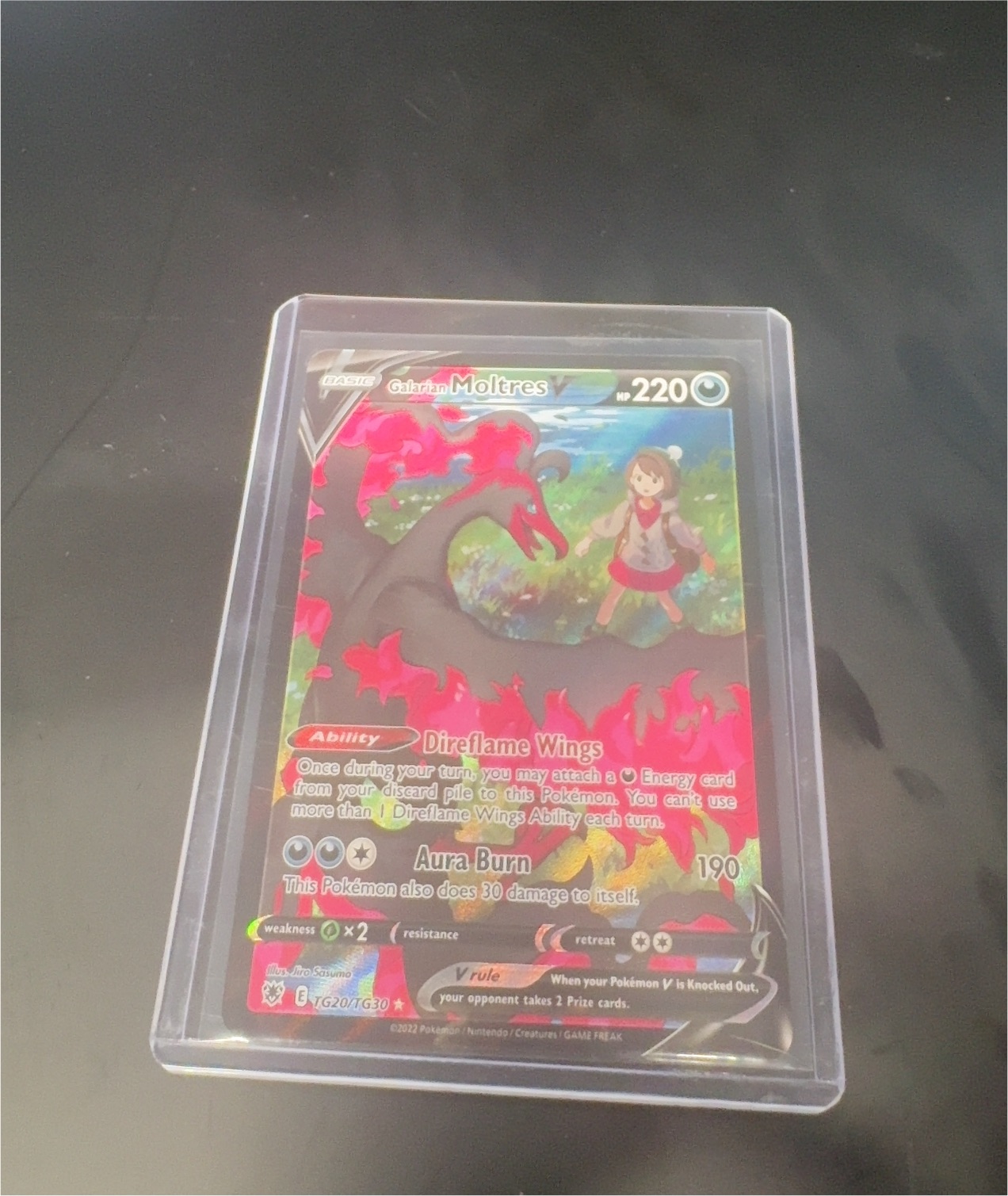 2022 Pokémon #TG20 Galarian Moltres V — front