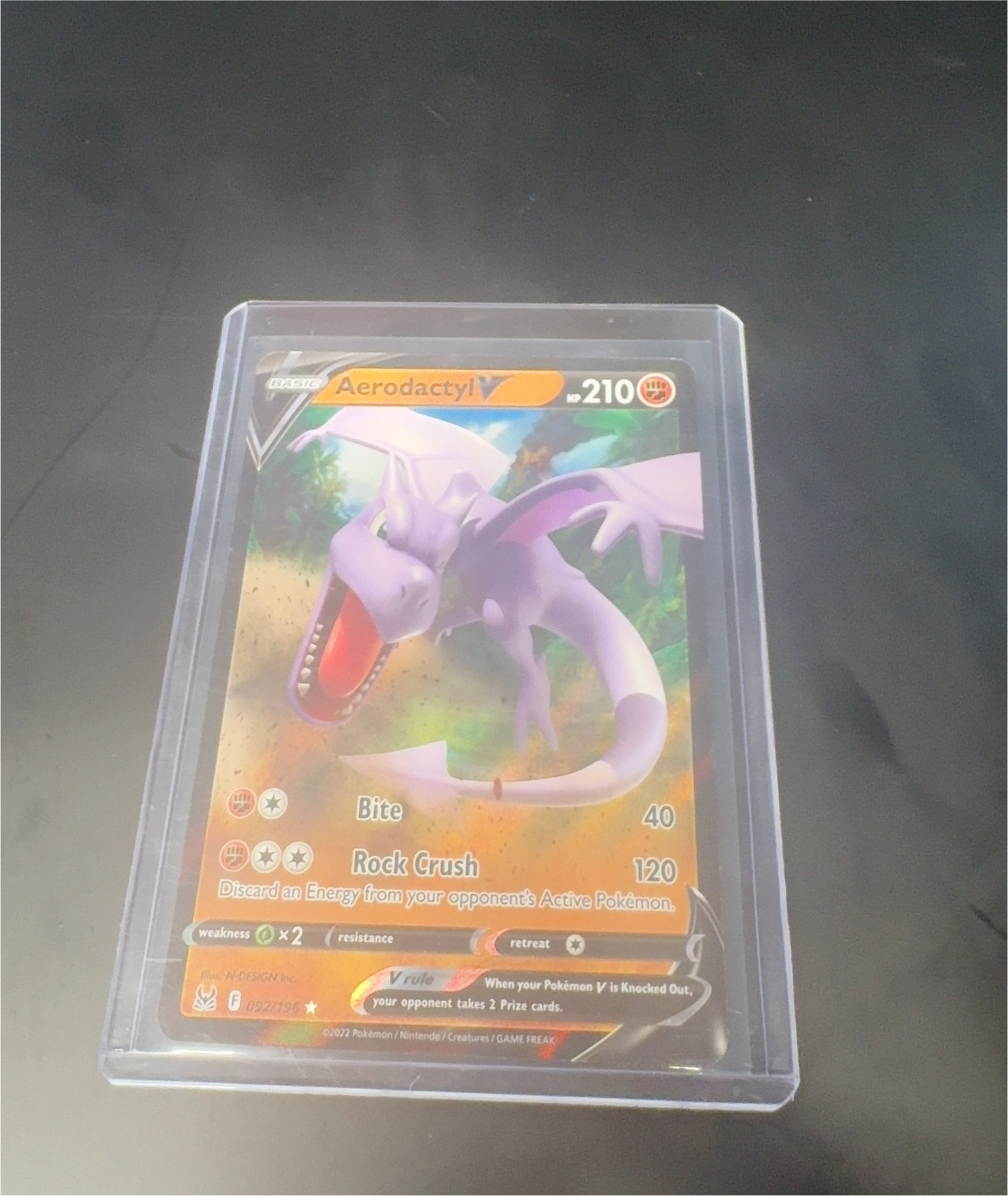 2022 Pokémon Lost Origin #092 Aerodactyl V — front