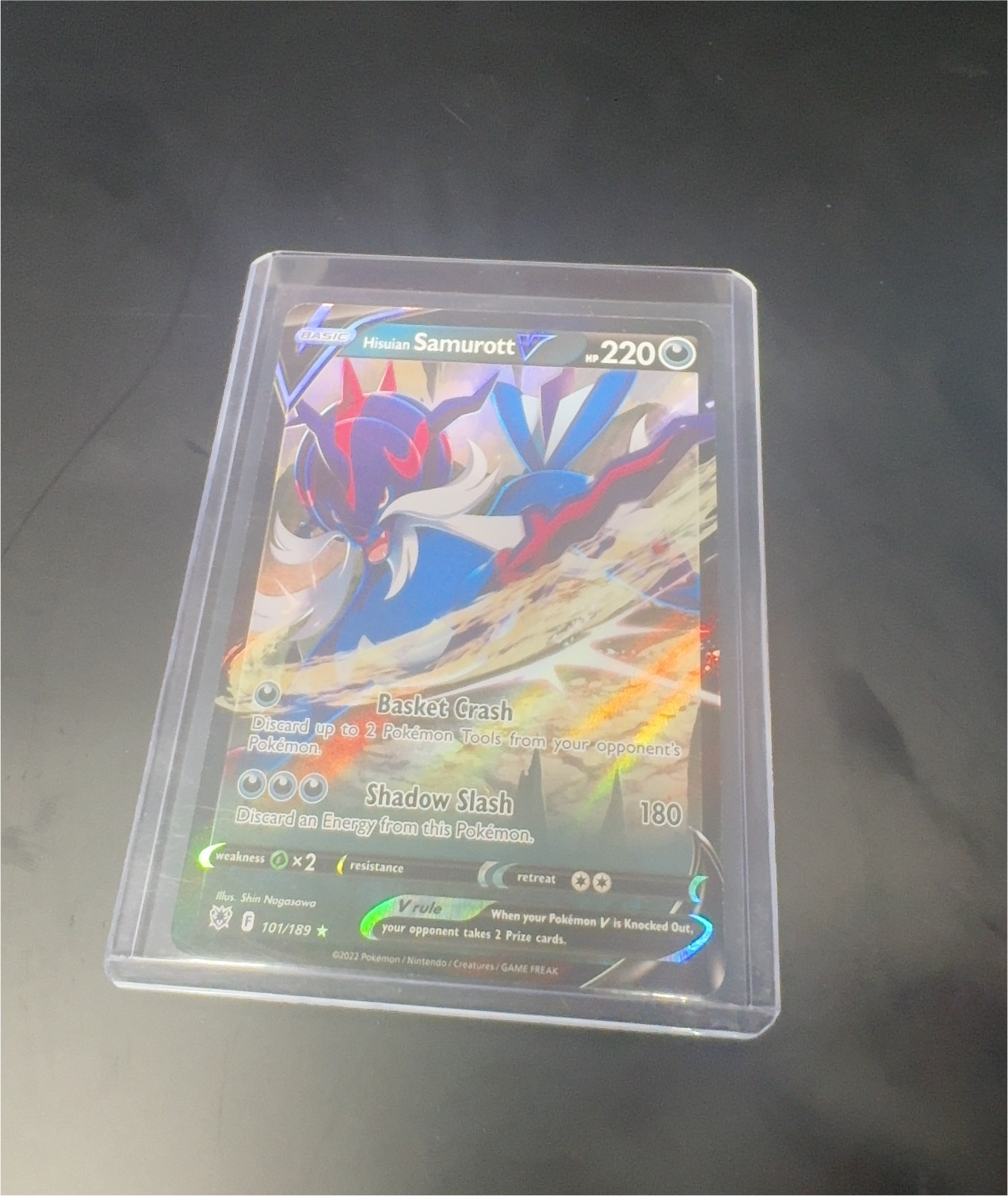 2022 Pokémon Astral Radiance #101 Hisuian Samurott V — front