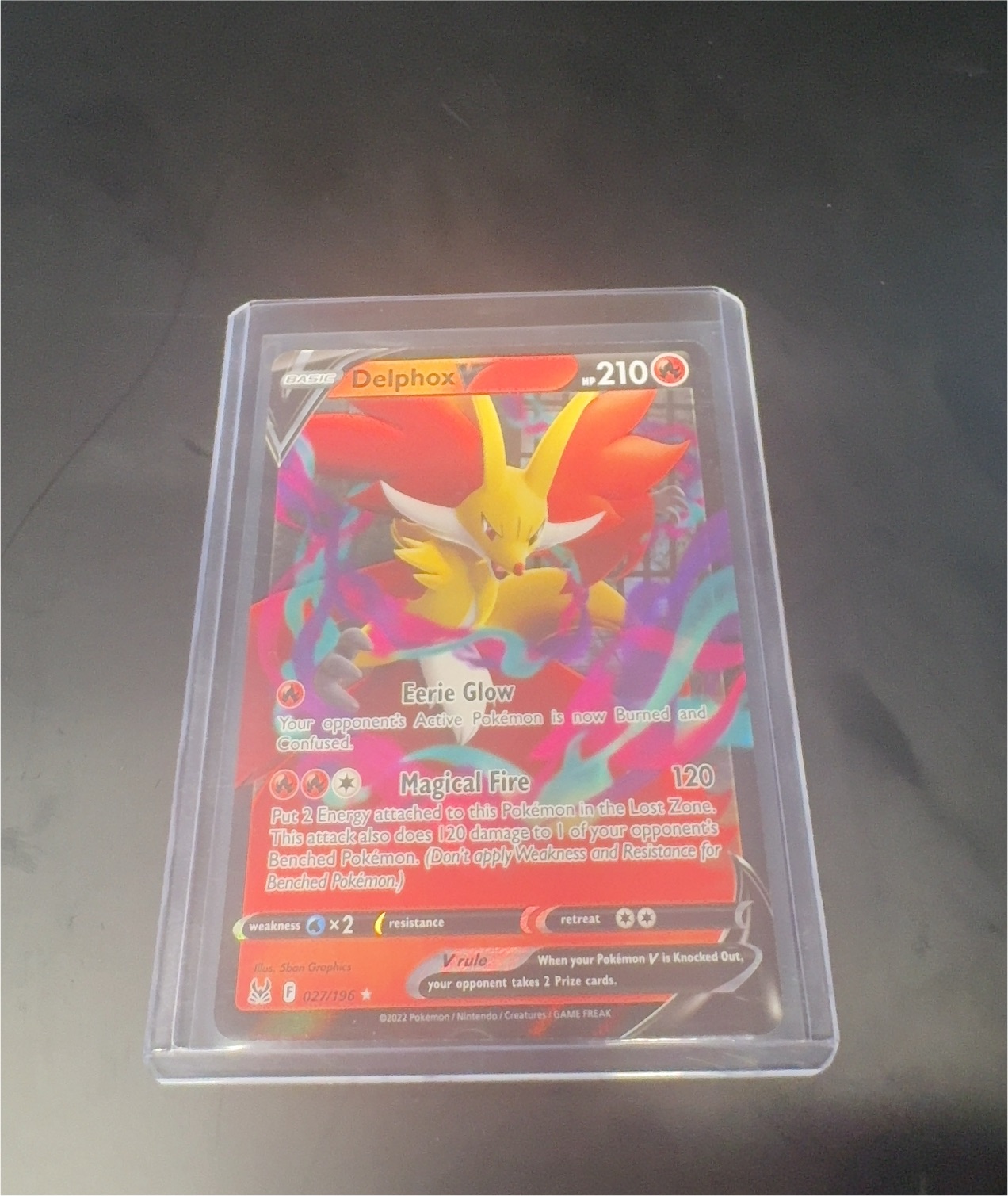 2022 Pokémon Lost Origin #027 Delphox V — front