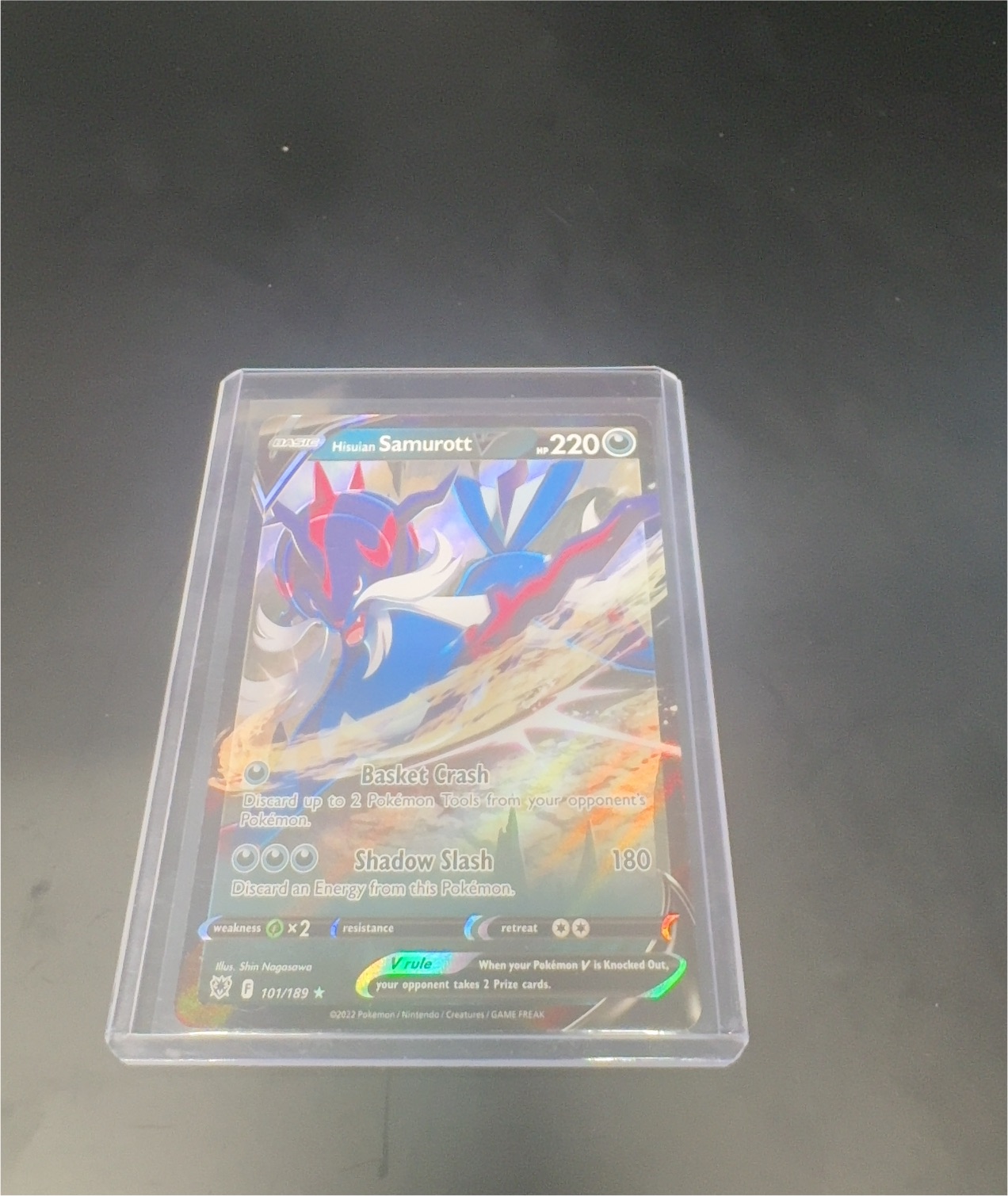 2022 Pokémon #101 Hisuian Samurott V — front