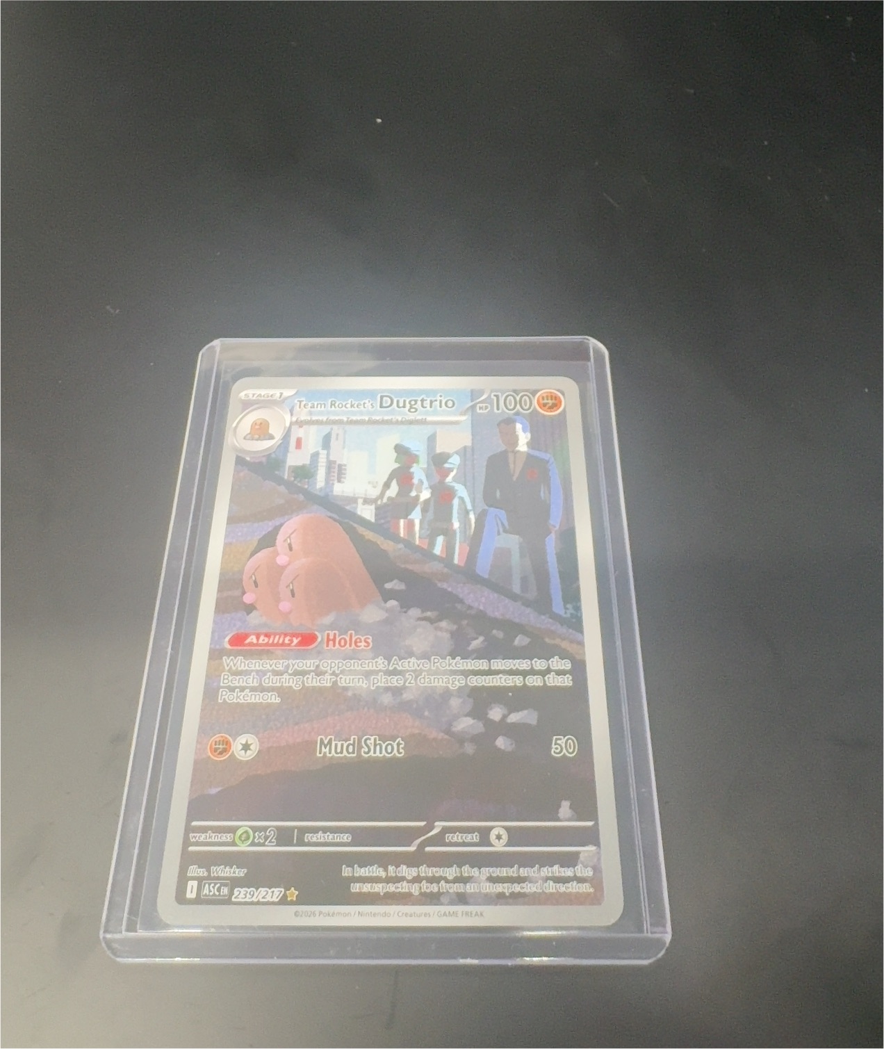 2025 Pokémon Destined Rivals #239 Team Rocket's Dugtrio — front