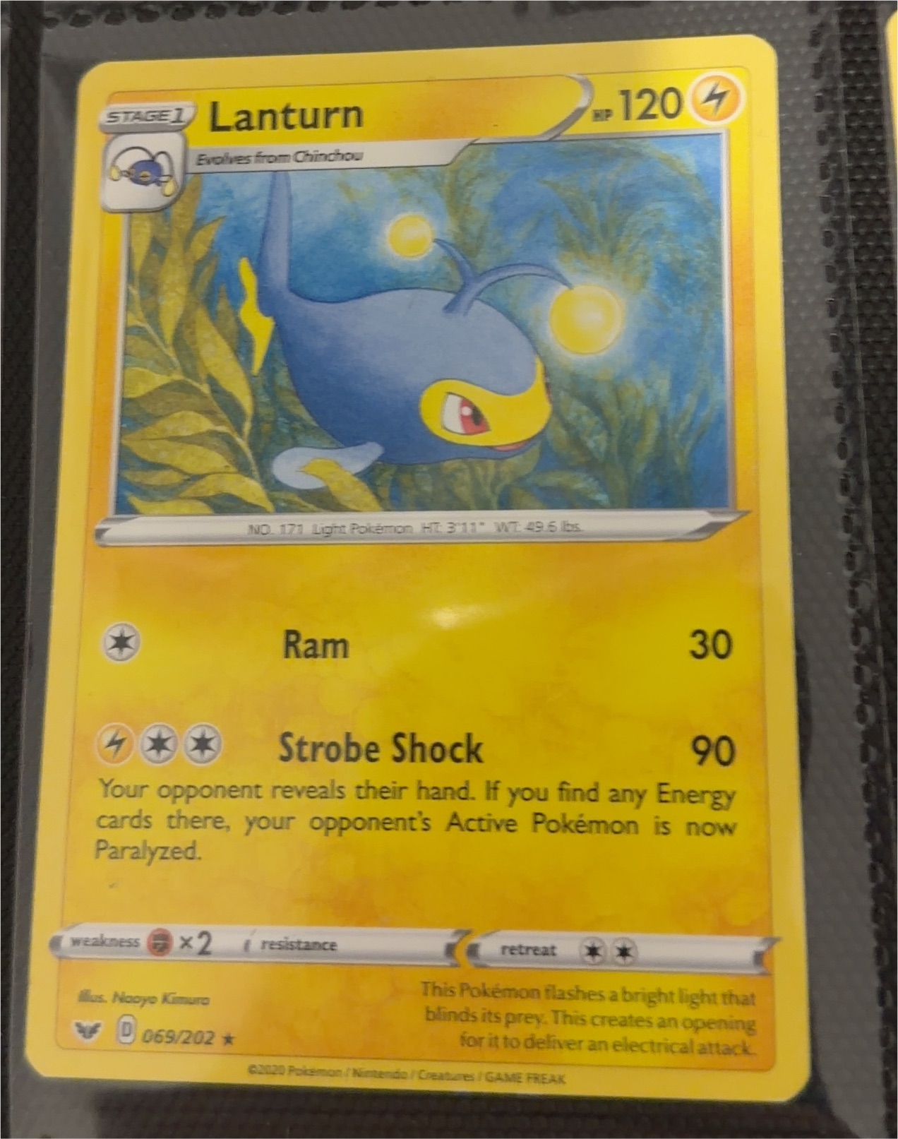 2020 Pokémon Sword & Shield #059 Lanturn — front