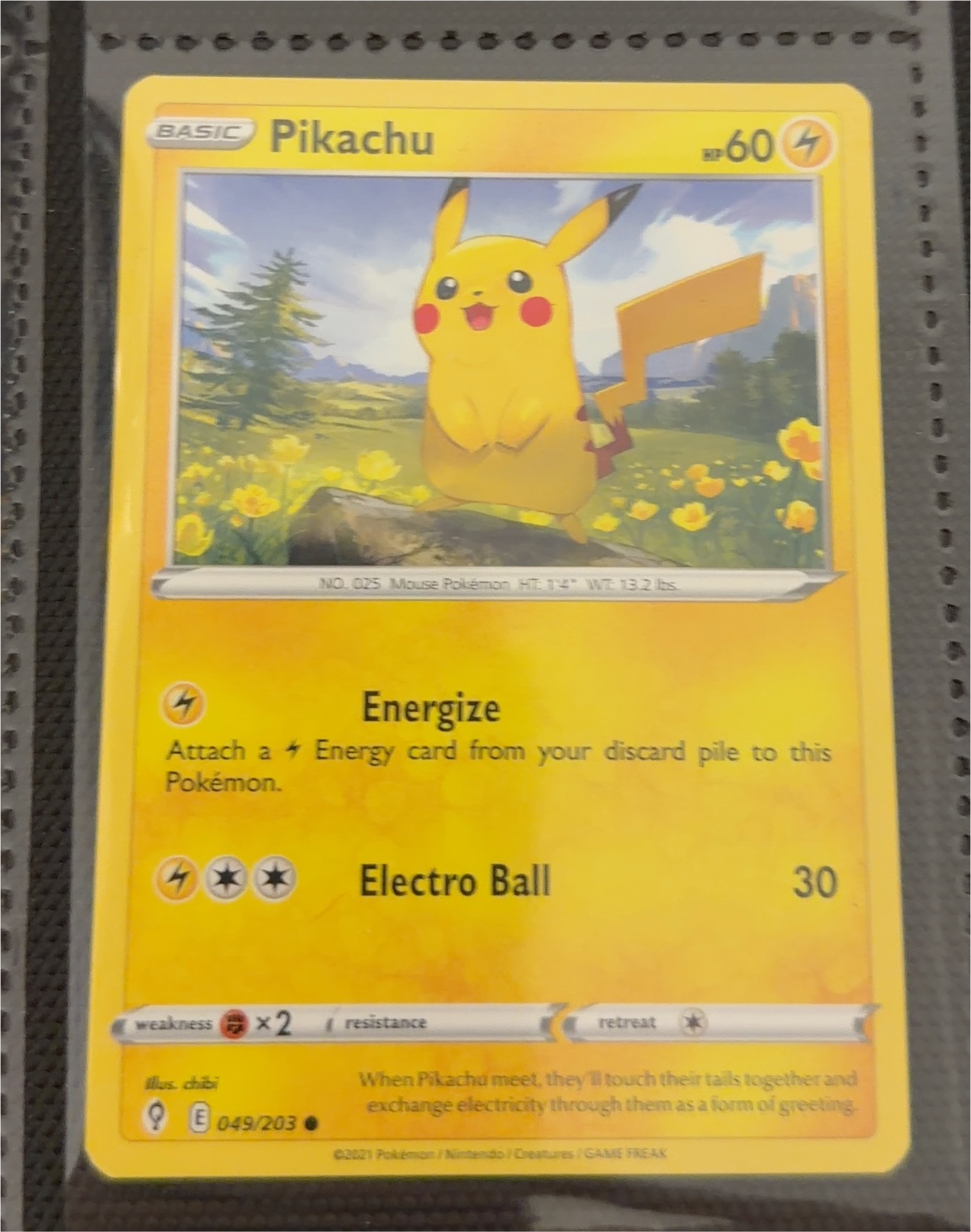 2021 Pokémon Evolving Skies #049 Pikachu — front