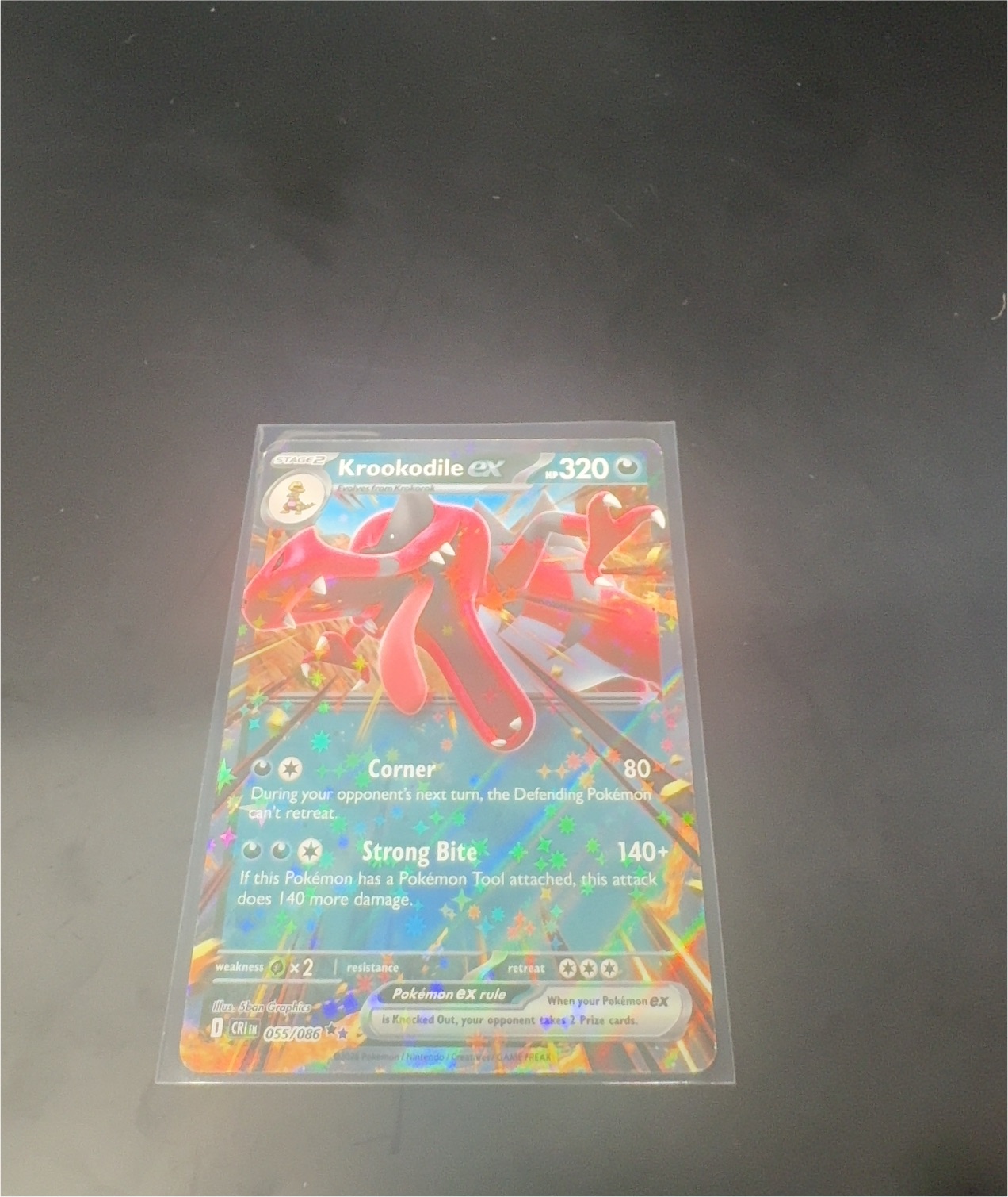 2025 Pokémon Black Bolt #055 Crookodile ex — front