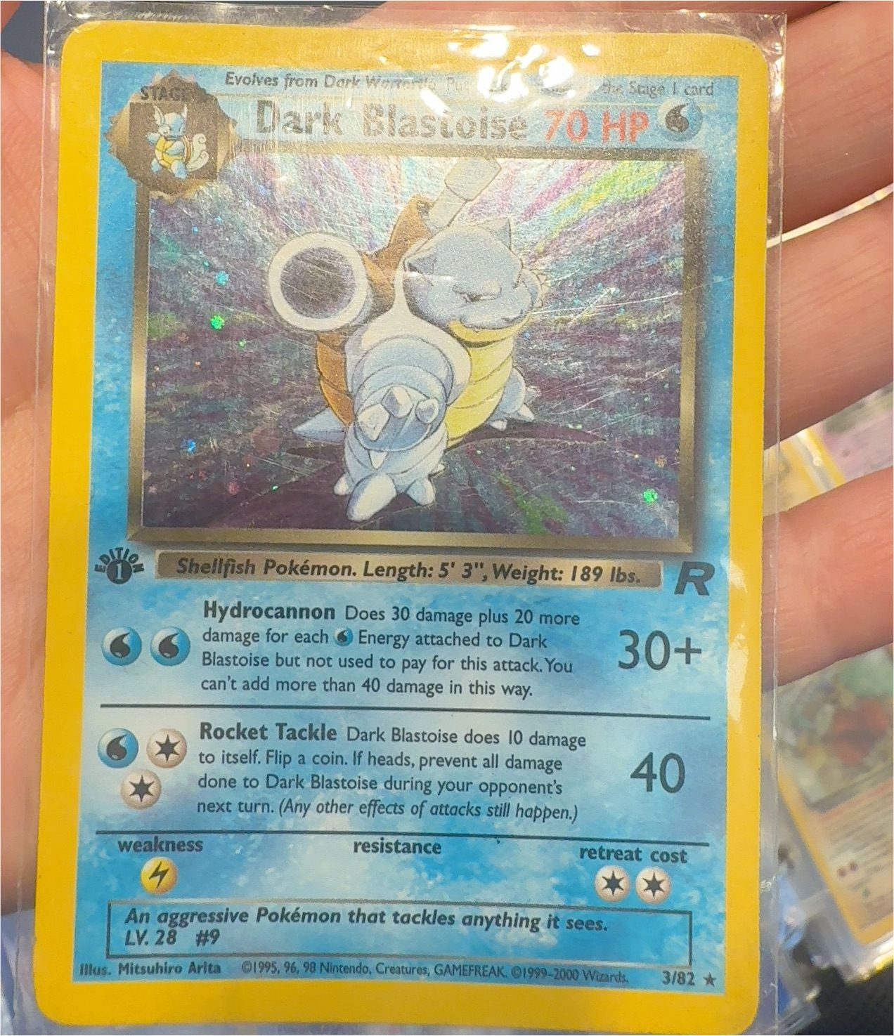 2000 Pokémon Team Rocket #3 Dark Blastoise — front