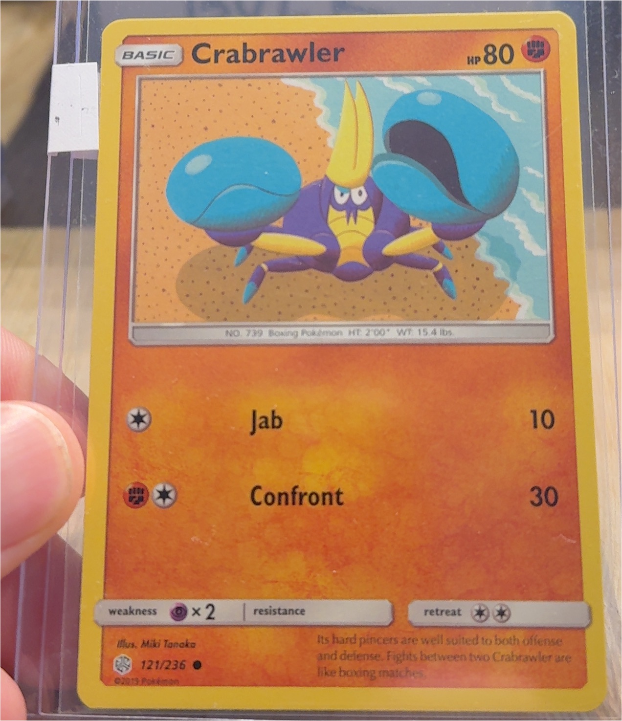 2019 Pokémon #121 Crabrawler — front