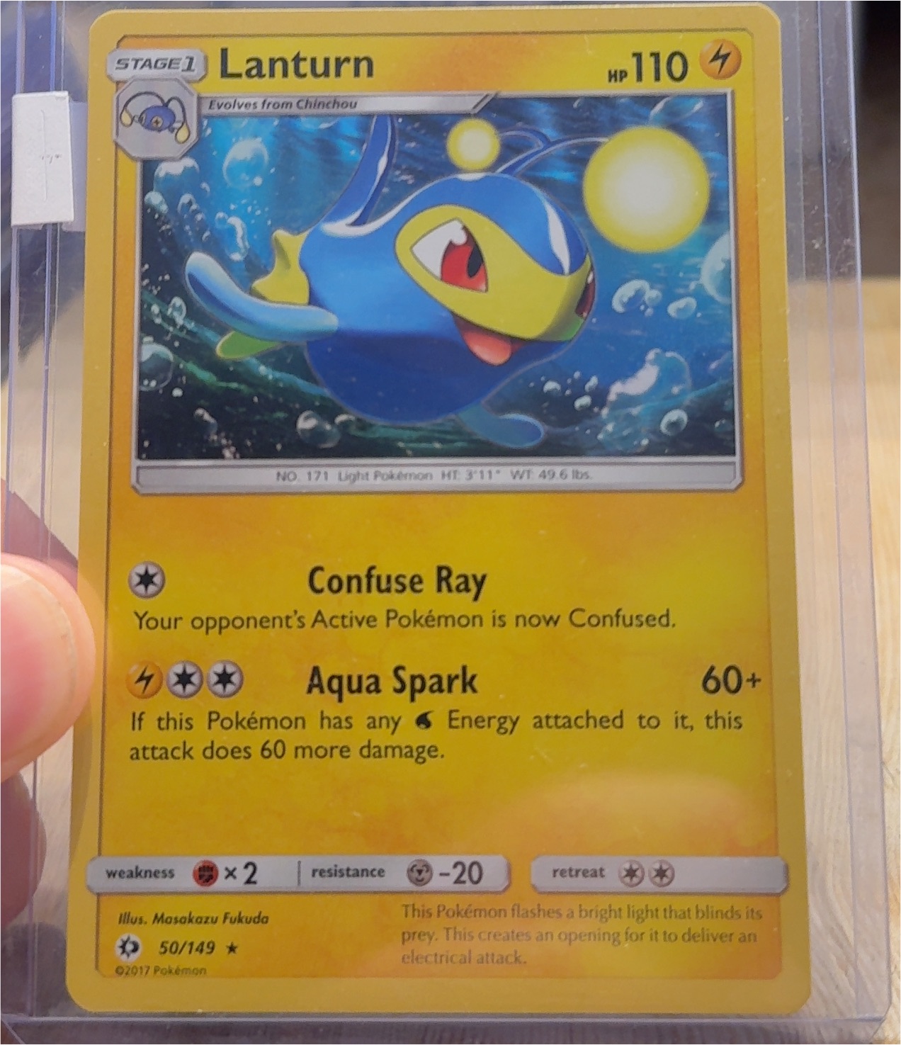 2017 Pokémon Sun & Moon #50 Lanturn — front