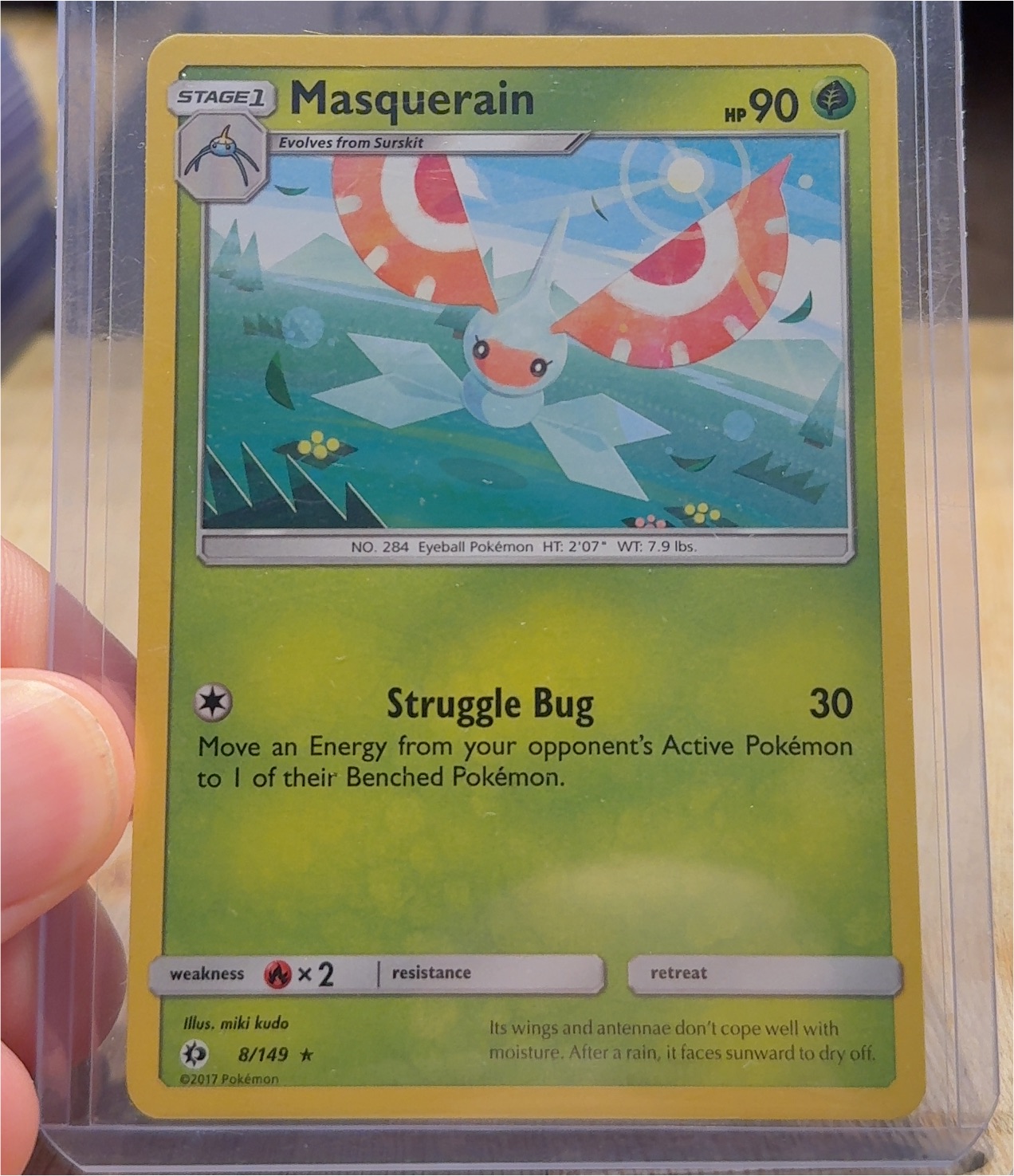 2017 Pokémon Sun & Moon #8 Masquerain — front