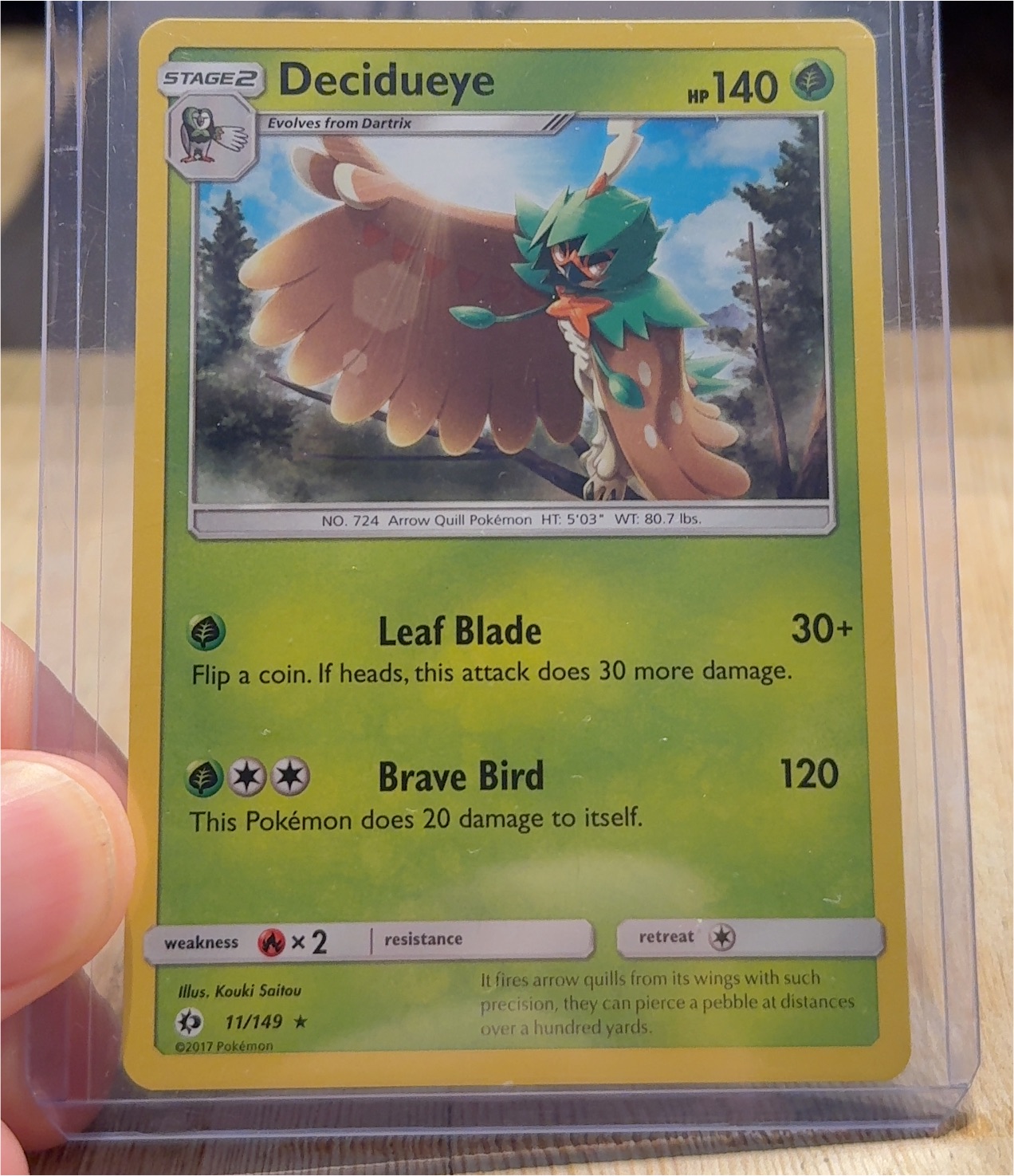 2017 Pokémon Sun & Moon #11 Decidueye — front