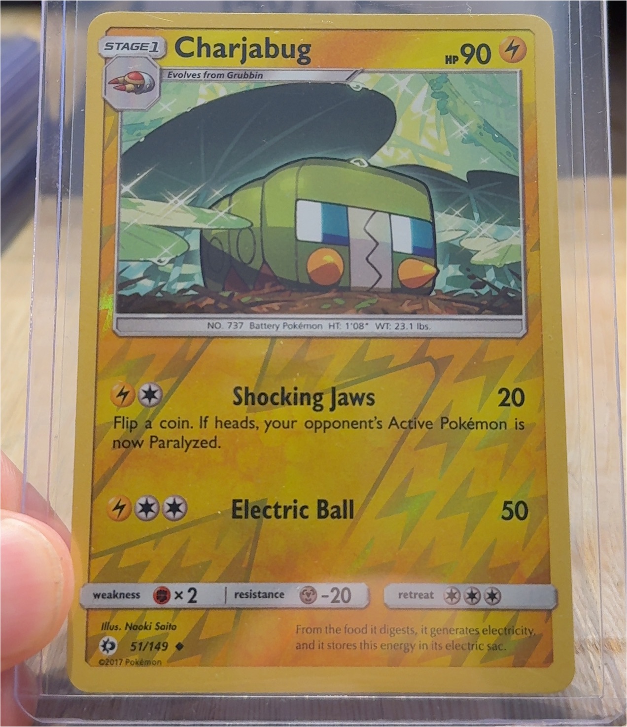 2017 Pokémon Sun & Moon #51 Charjabug — front