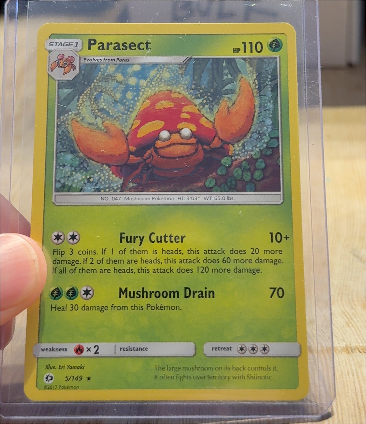 2017 Pokémon Sun & Moon #5 Parasect — front