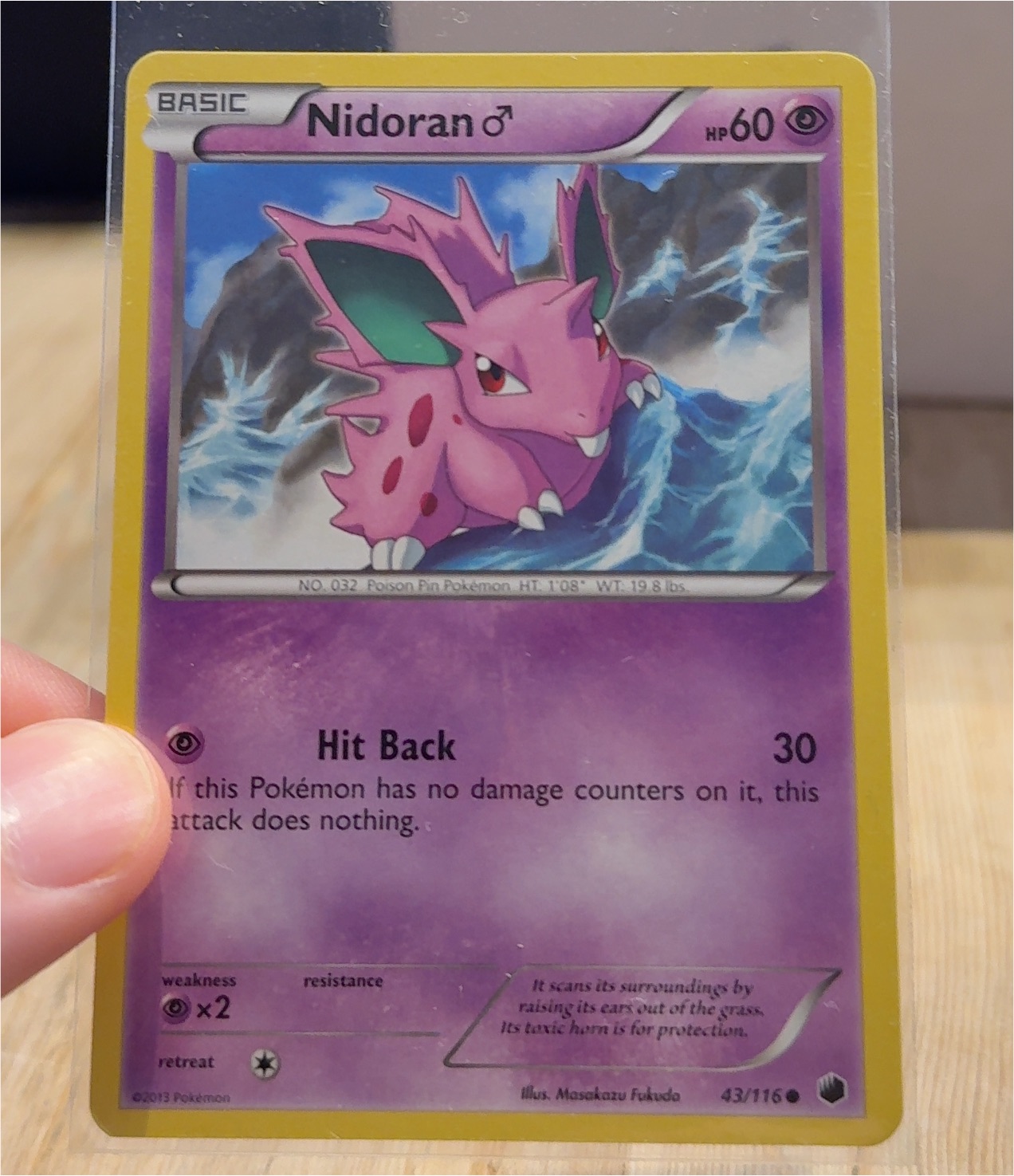 2013 Pokémon Plasma Freeze #43 Nidoran♂ — front
