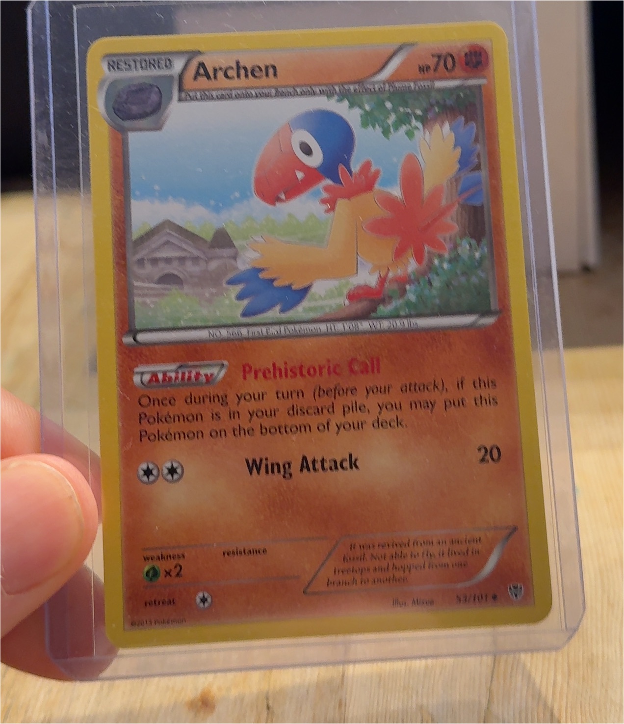 2015 Pokémon Ancient Origins #70 Archen — front