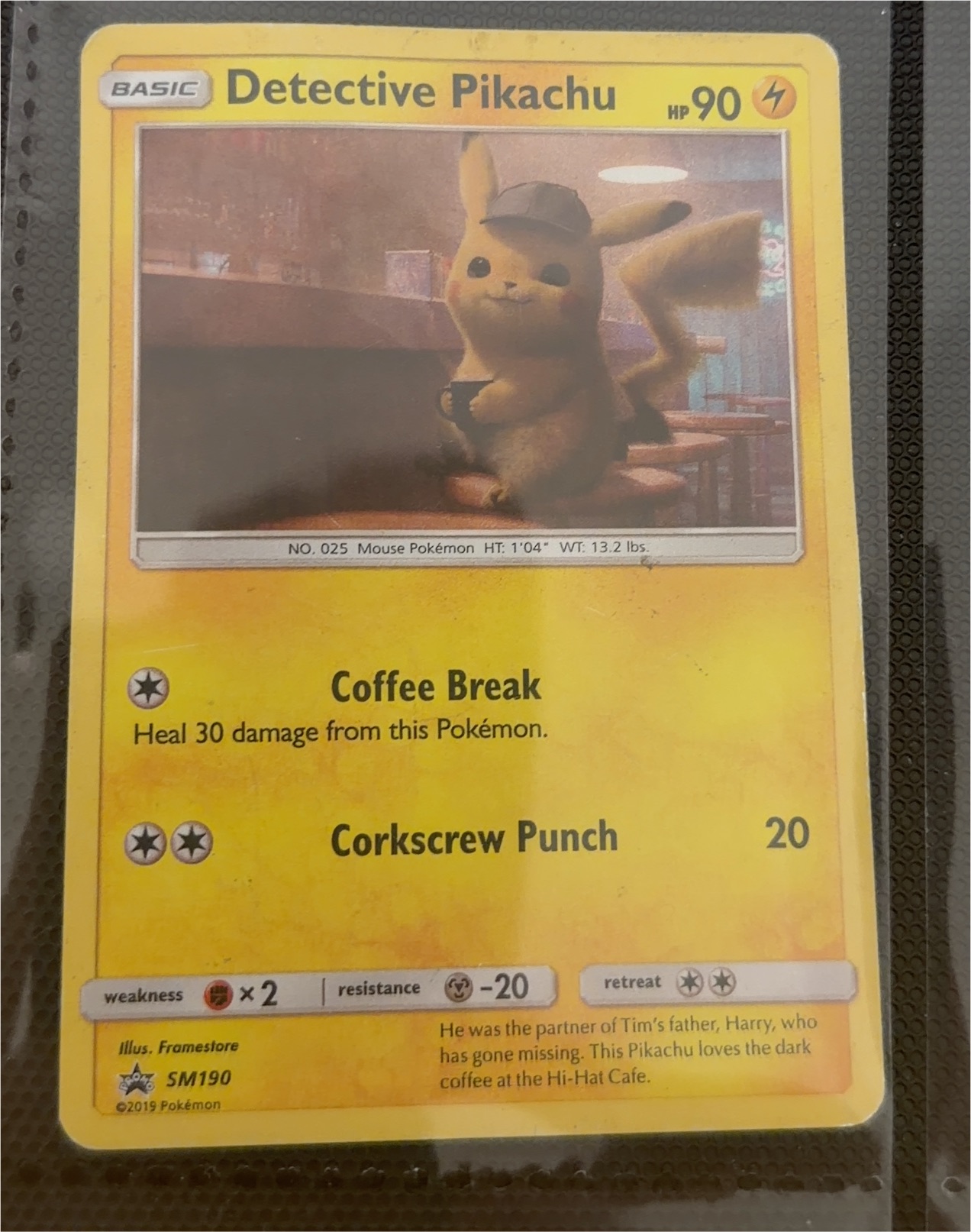 2019 Pokémon Detective Pikachu SM190 Detective Pikachu — front