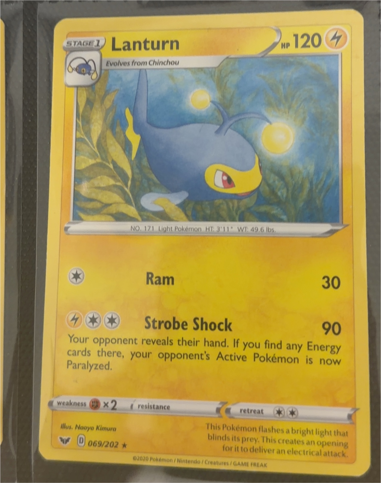 2020 Pokémon Sword & Shield #069 Lanturn — front