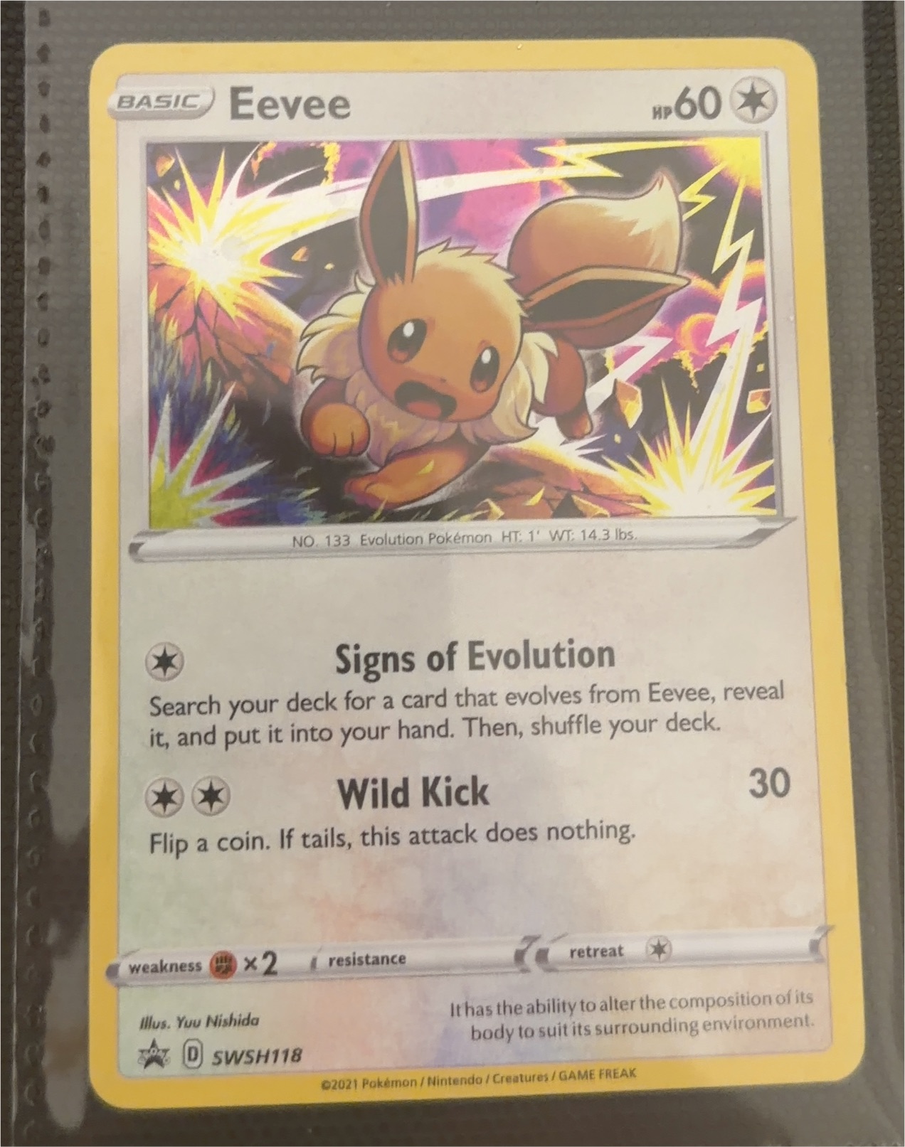 2021 Pokémon Sword & Shield Black Star Promos SWSH118 Eevee — front