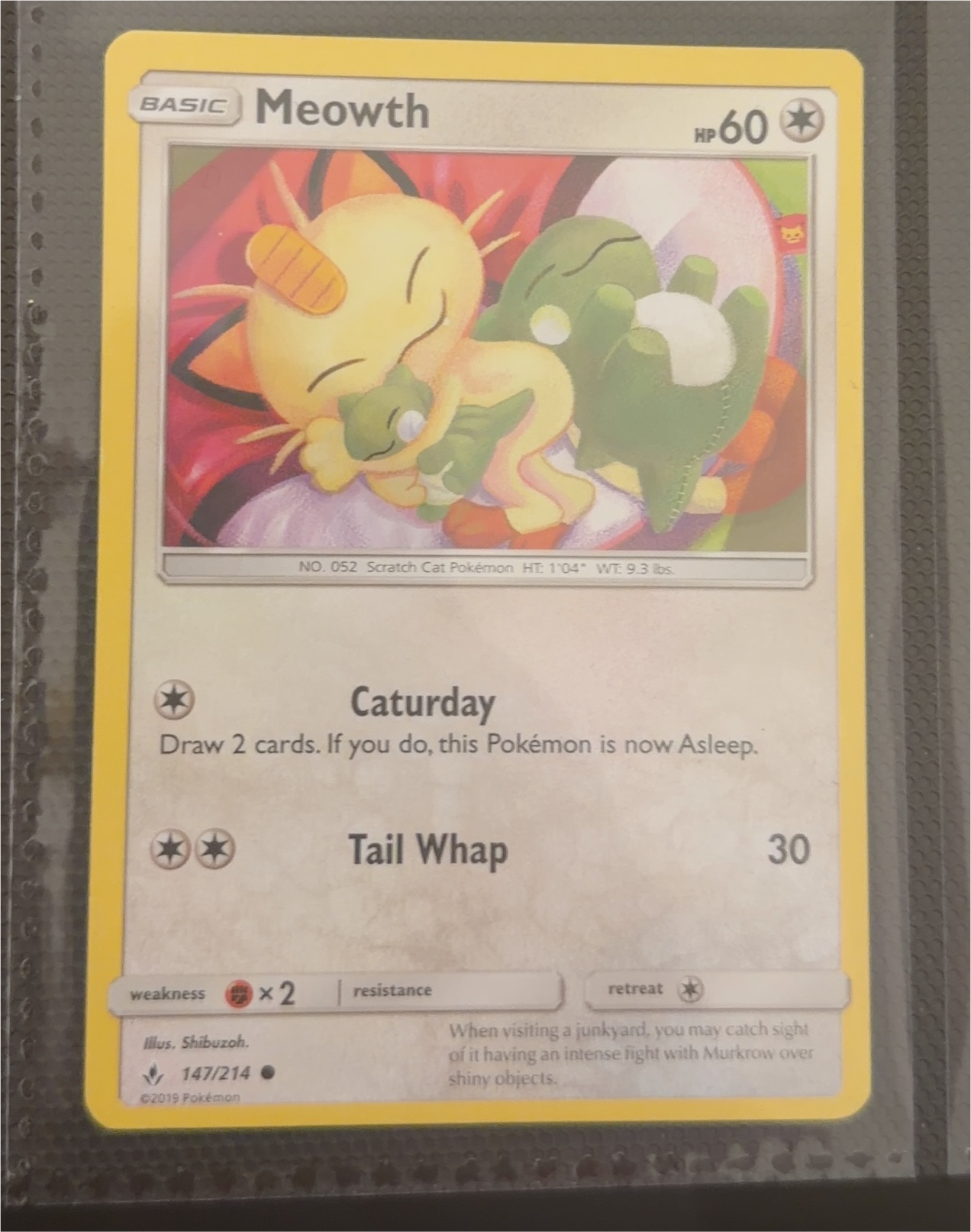 2019 Pokémon Unified Minds #147 Meowth — front