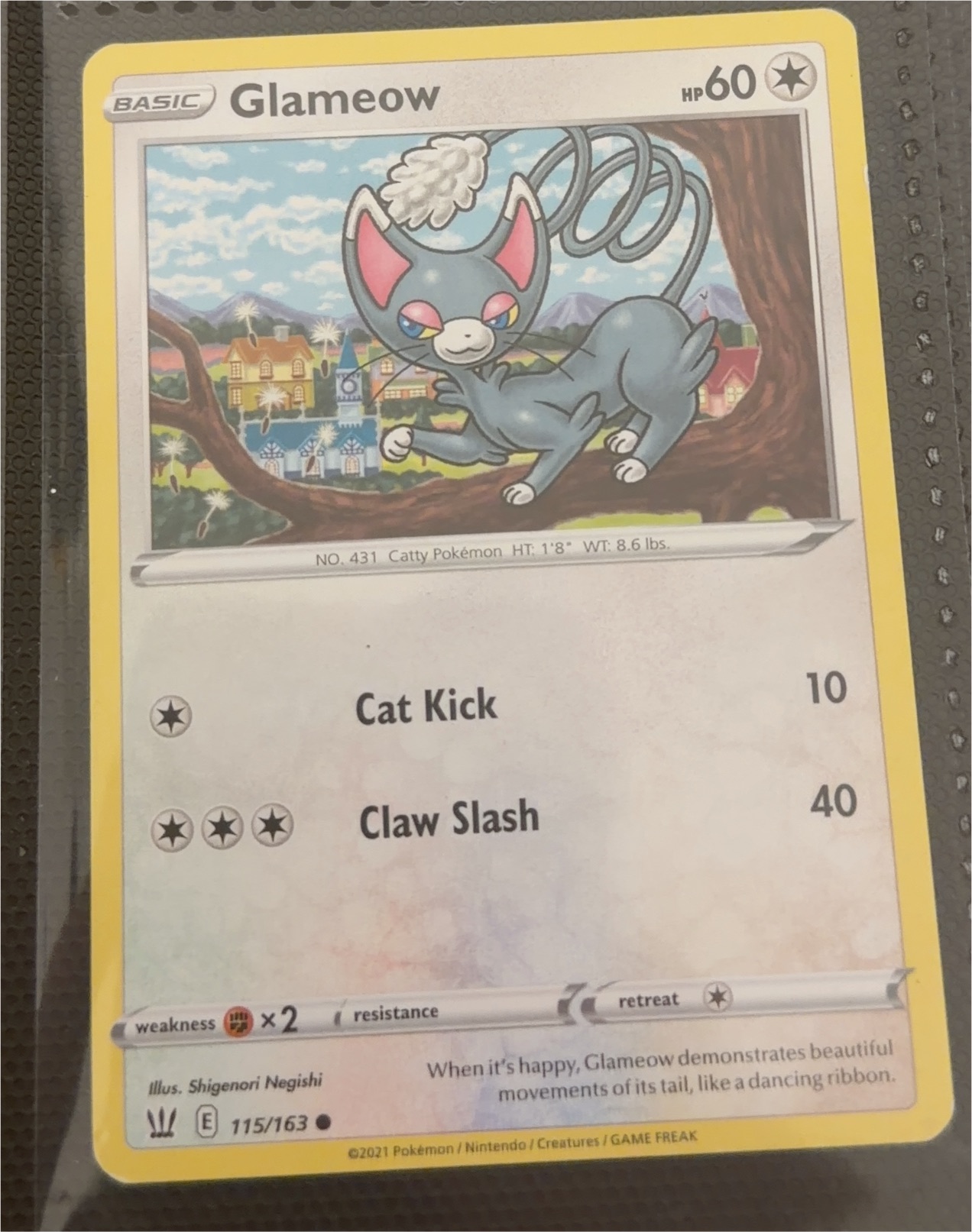 2021 Pokémon Battle Styles #115 Glameow — front