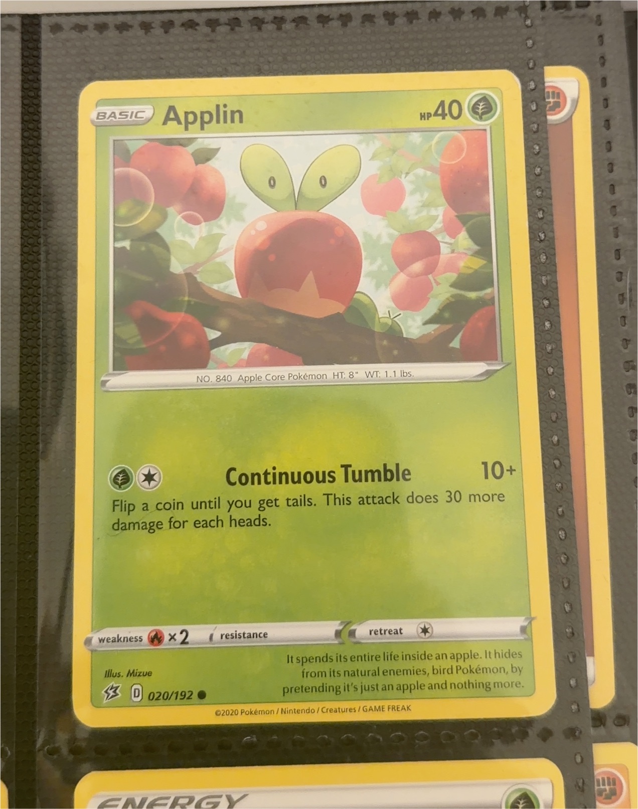 2020 Pokémon Rebel Clash #020 Applin — front