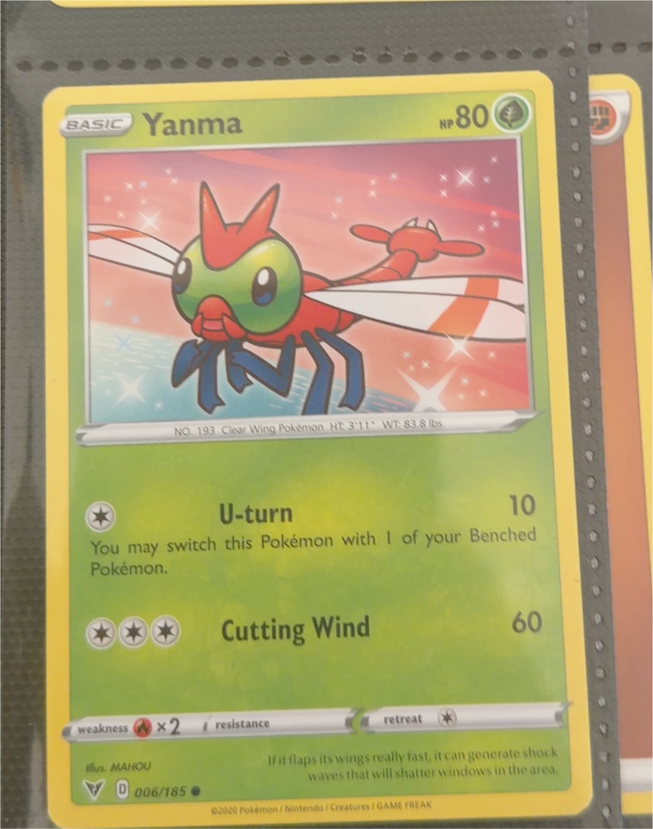 2020 Pokémon Darkness Ablaze #006 Yanma — front